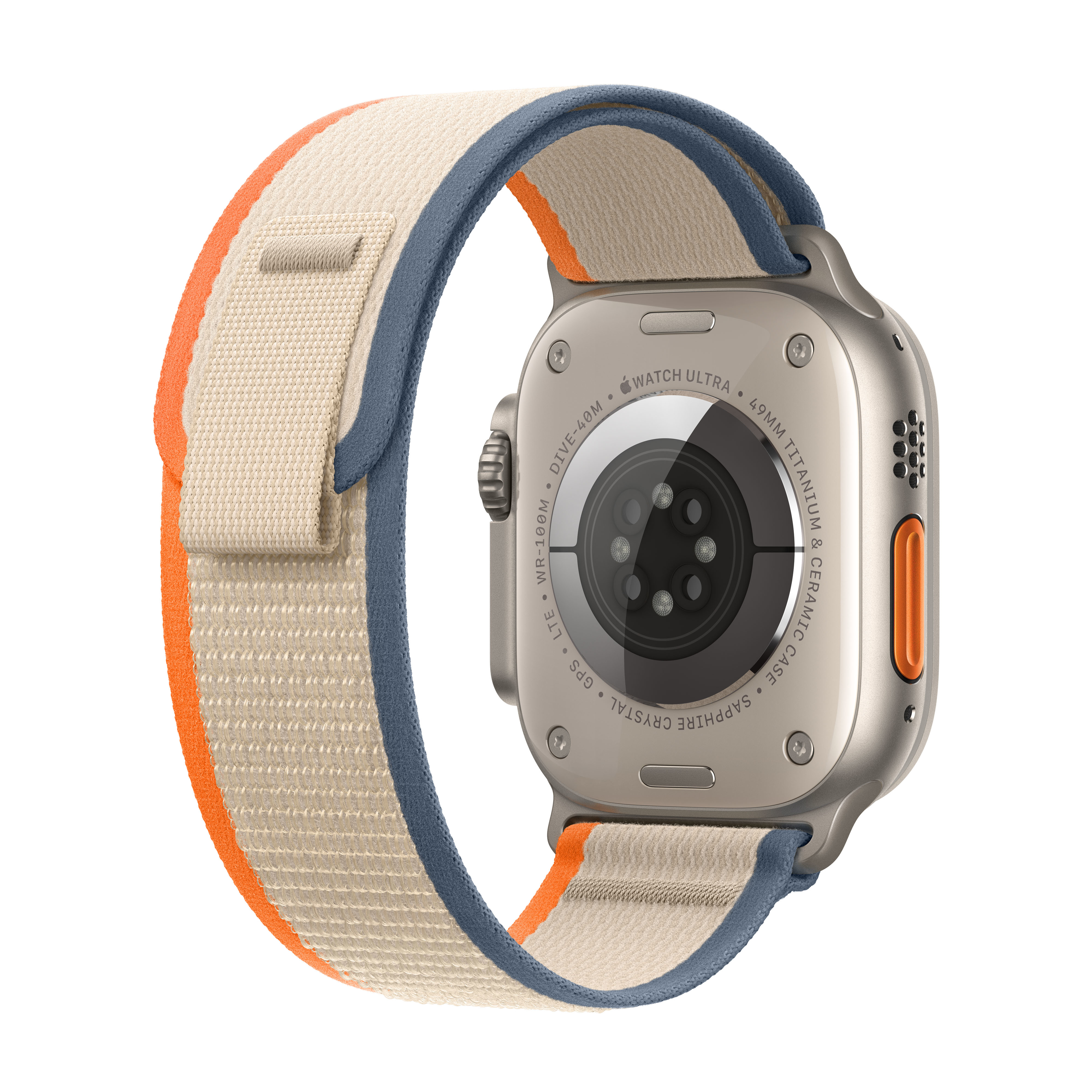 Apple - Reloj Smartwatch Apple Watch Ultra 2 GPS + Cellular, 49mm Titanium Case con Orange/Beige Trail Loop  (S/M)