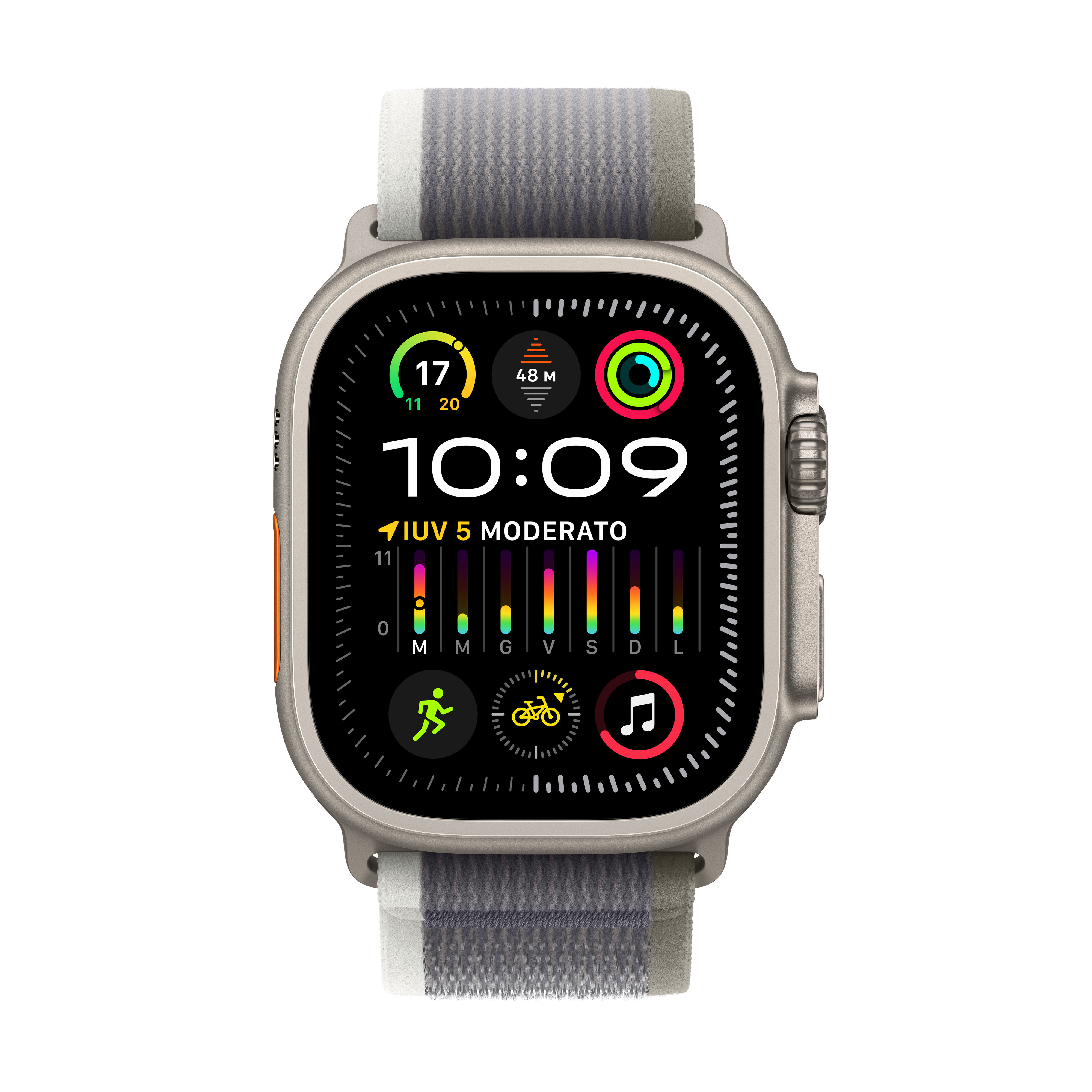 Apple - Reloj Smartwatch Apple Watch Ultra 2 GPS + Cellular, 49mm Titanium Case con Green/Grey Trail Loop  (M/L)