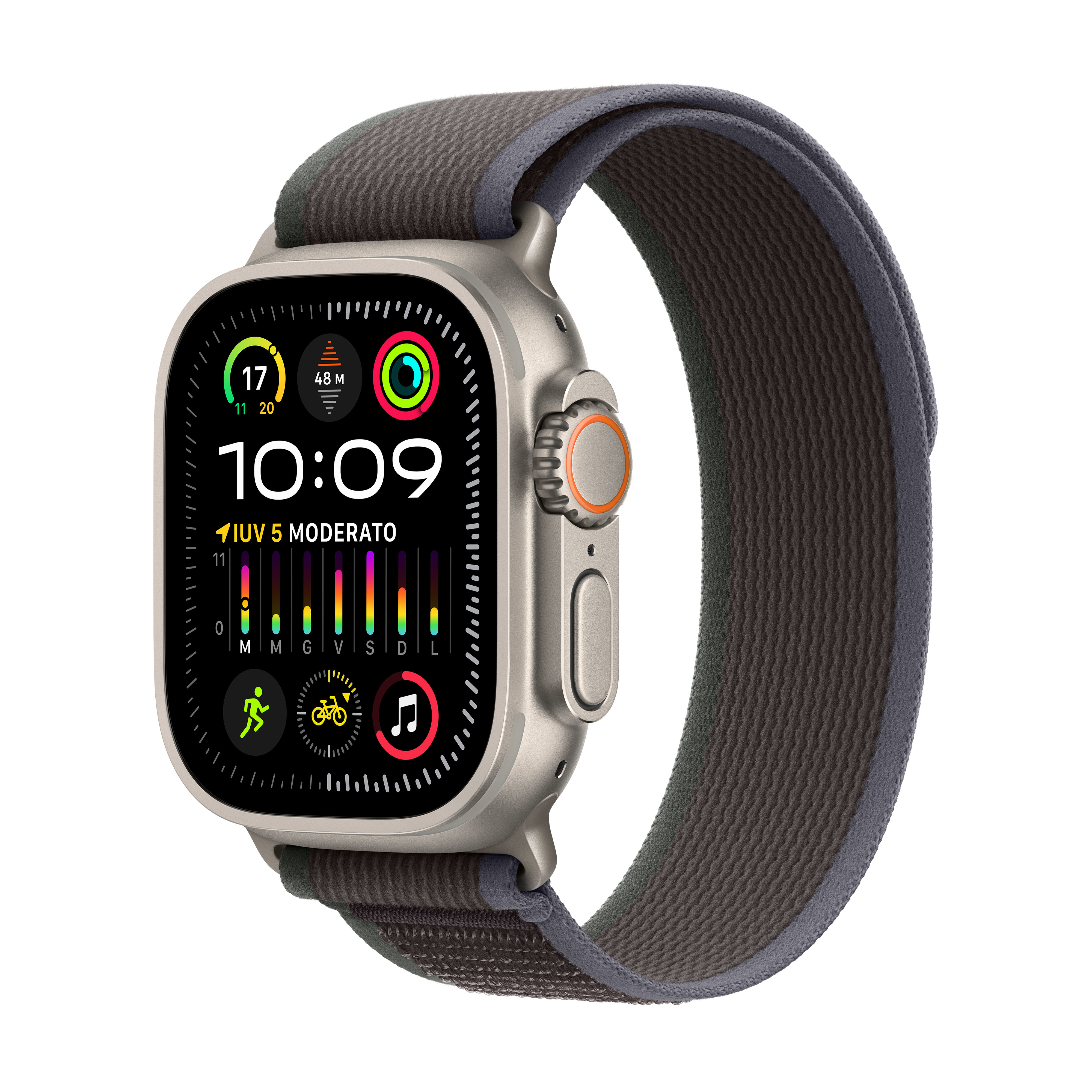 Reloj Smartwatch Apple Watch Ultra 2 GPS + Cellular, 49mm Titanium Case con Blue/Black Trail Loop  (S/M)