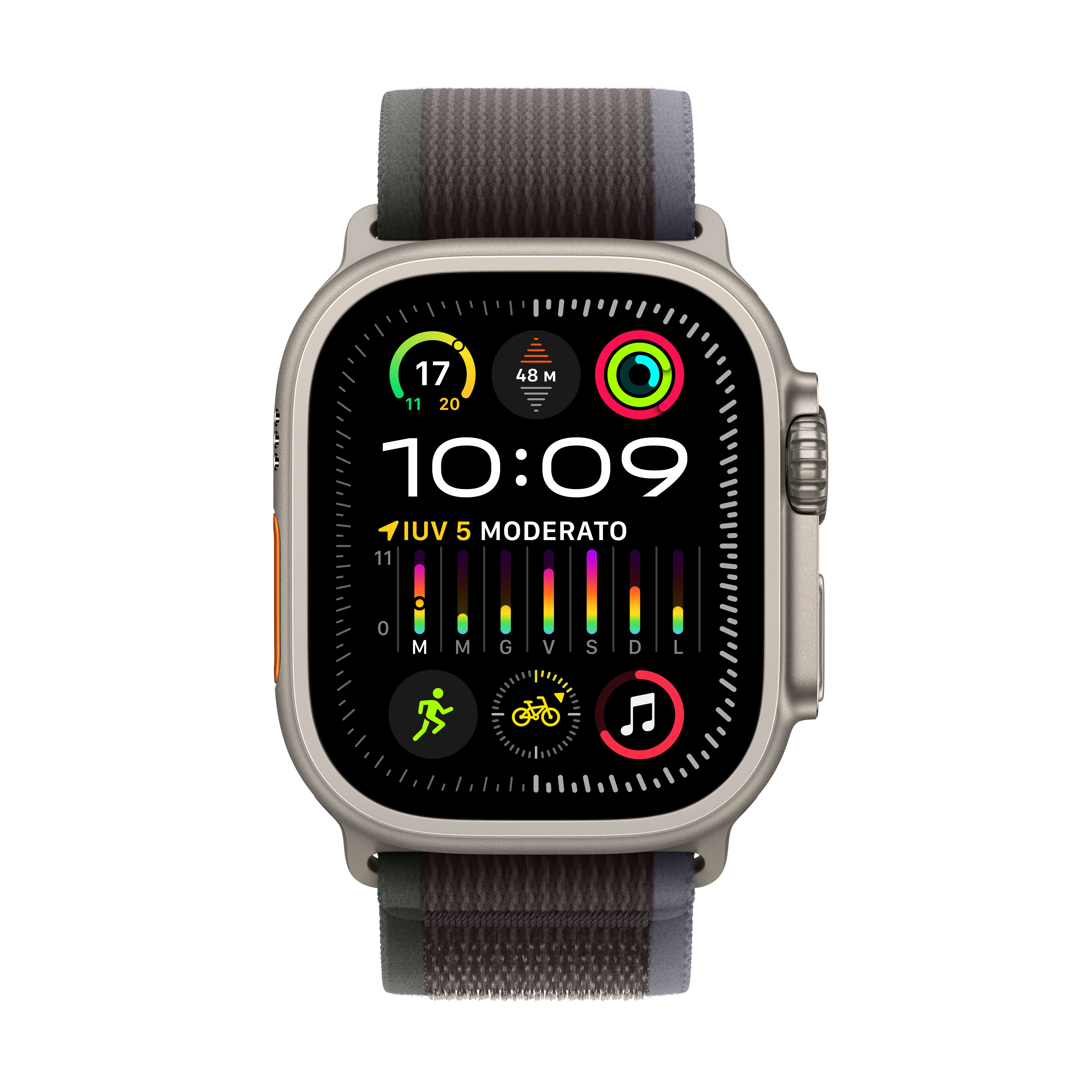 Apple - Reloj Smartwatch Apple Watch Ultra 2 GPS + Cellular, 49mm Titanium Case con Blue/Black Trail Loop  (S/M)