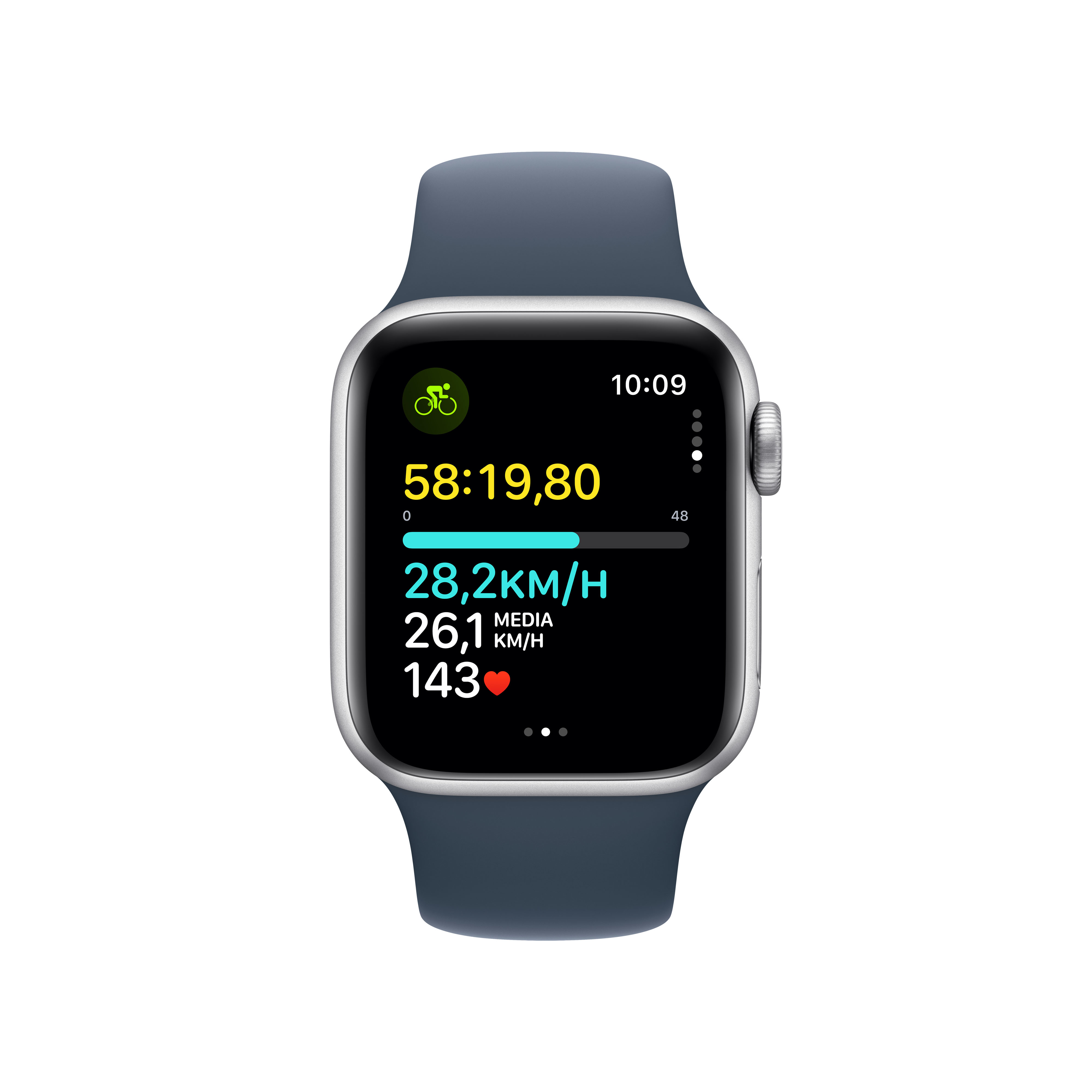 Apple - Reloj Smartwatch Apple Watch SE GPS + Cellular 40mm Silver Aluminium Case con Storm Blue Sport Band  (M/L)