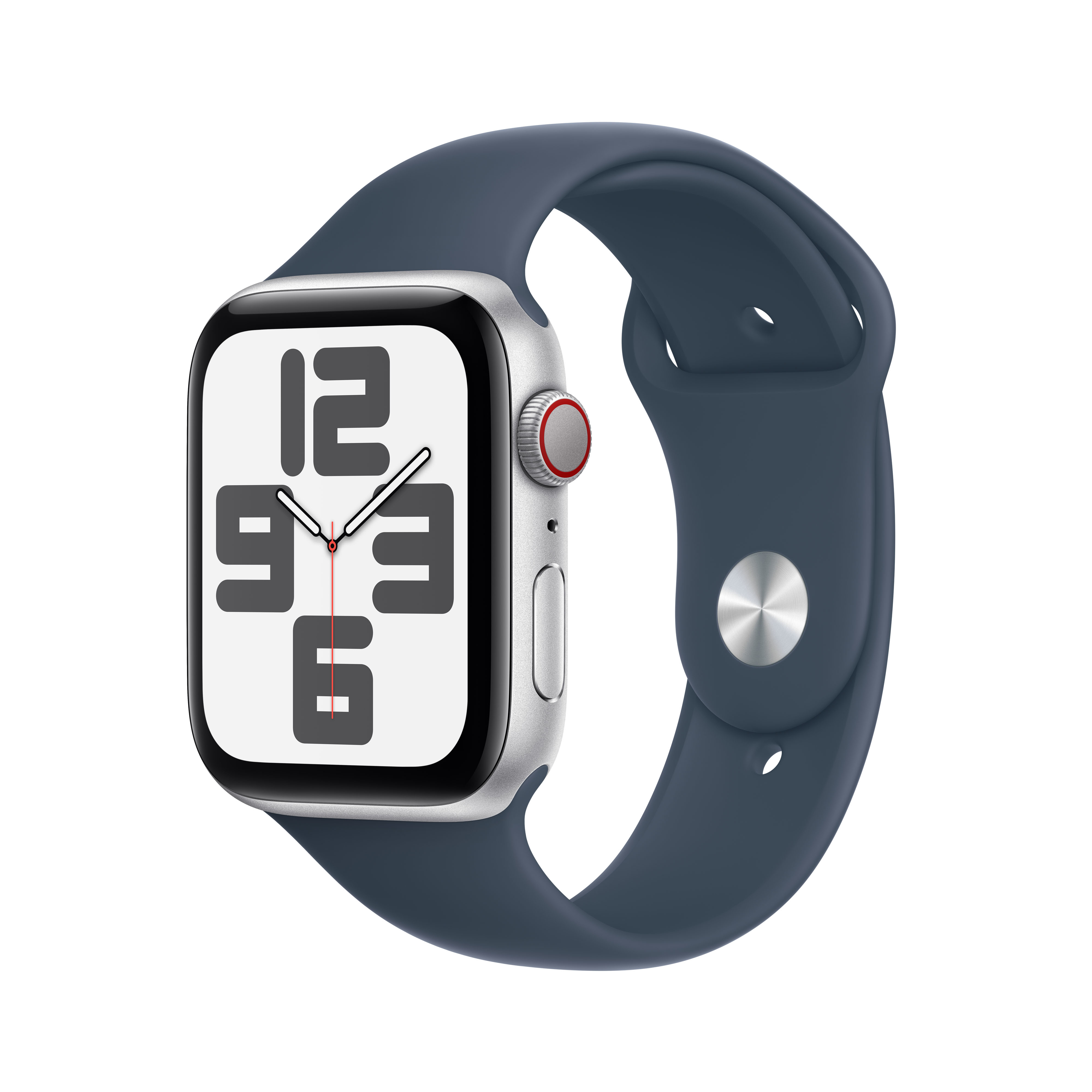 Reloj Smartwatch Apple Watch SE GPS + Cellular 44mm Silver Aluminium Case con Storm Blue Sport Band  (M/L)
