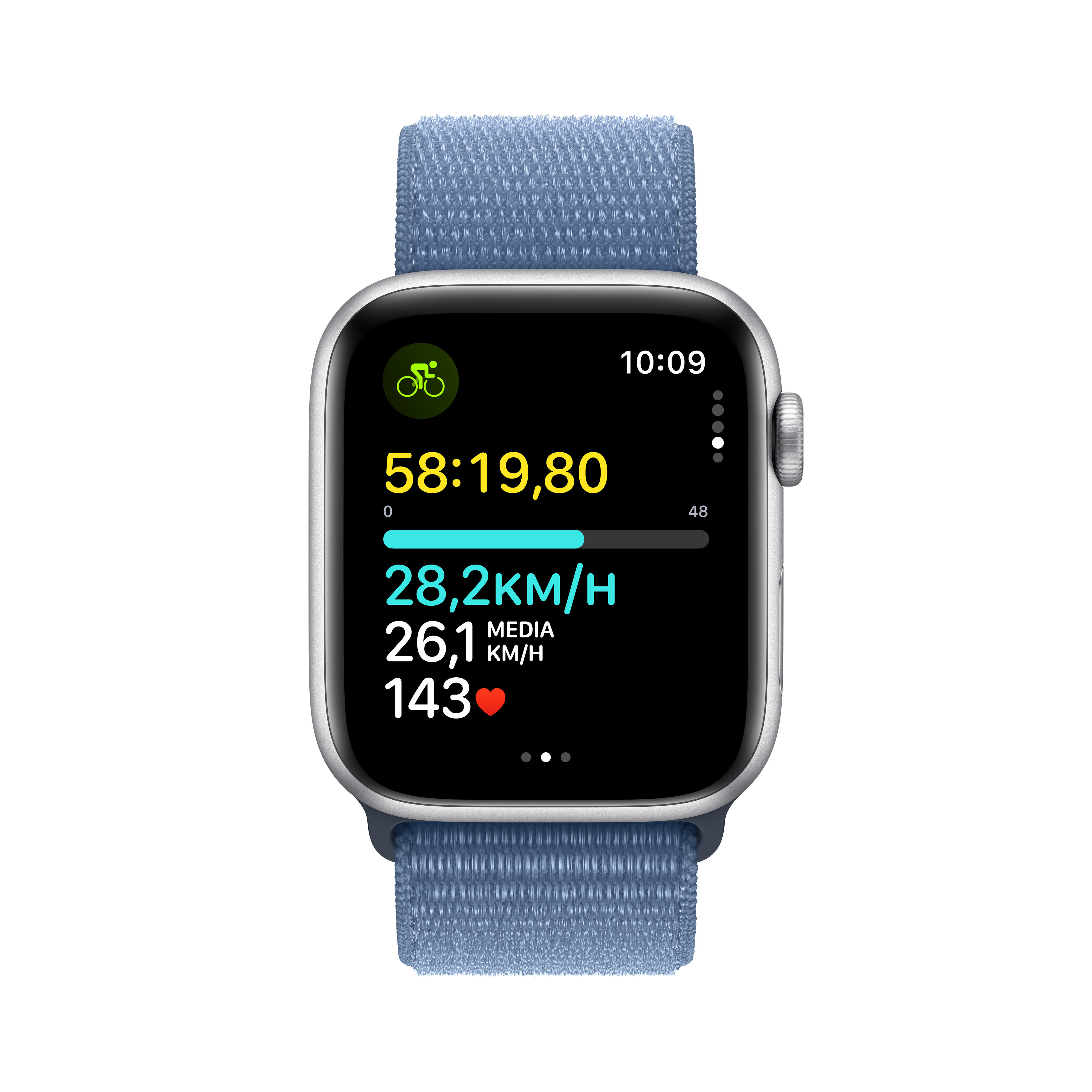 Apple - Reloj Smartwatch Apple Watch SE GPS + Cellular 44mm Silver Aluminium Case con Winter Blue Sport Loop