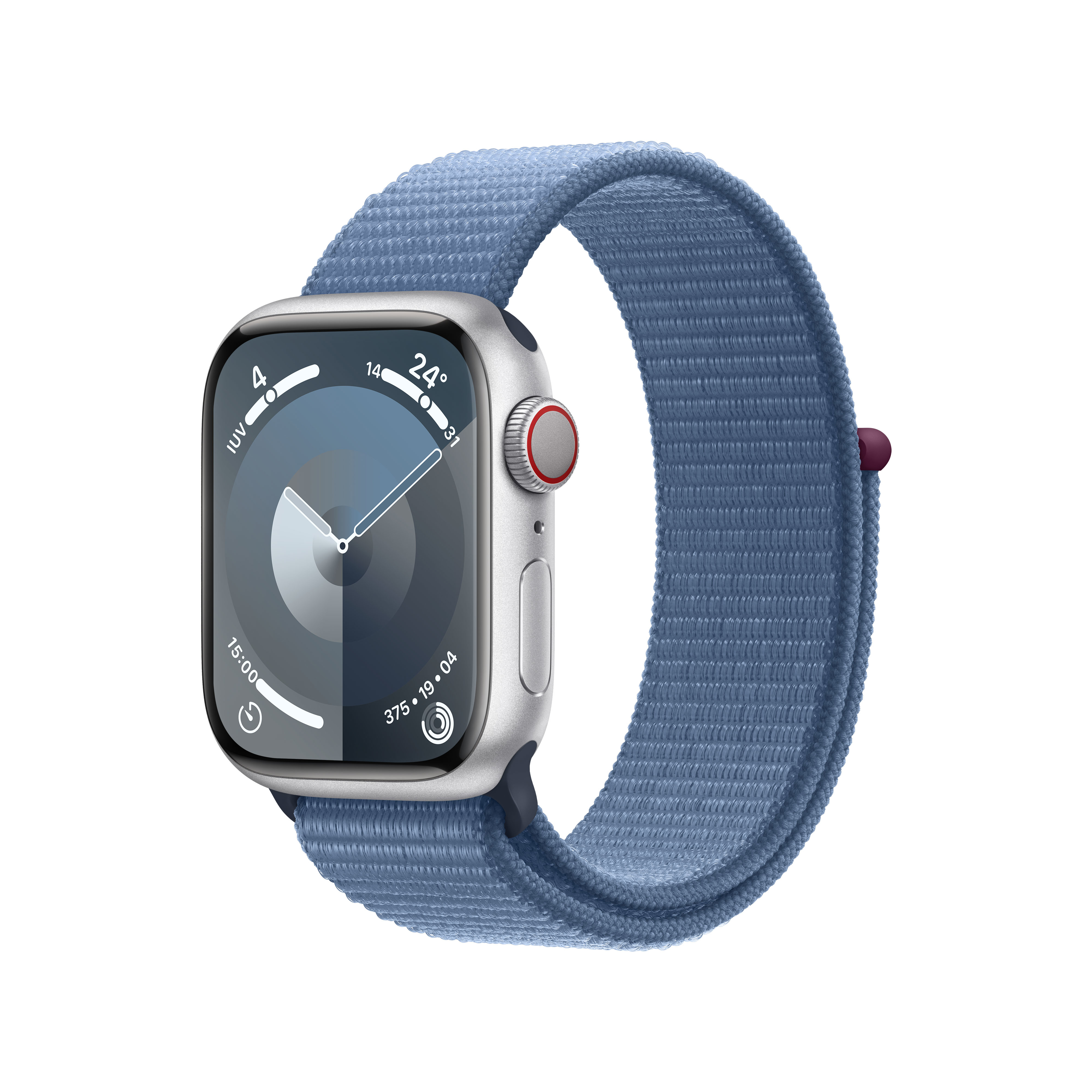 Apple - Reloj Smartwatch Apple Watch Series 9 GPS + Cellular 41mm Silver Aluminium Case con Winter Blue Sport Loop