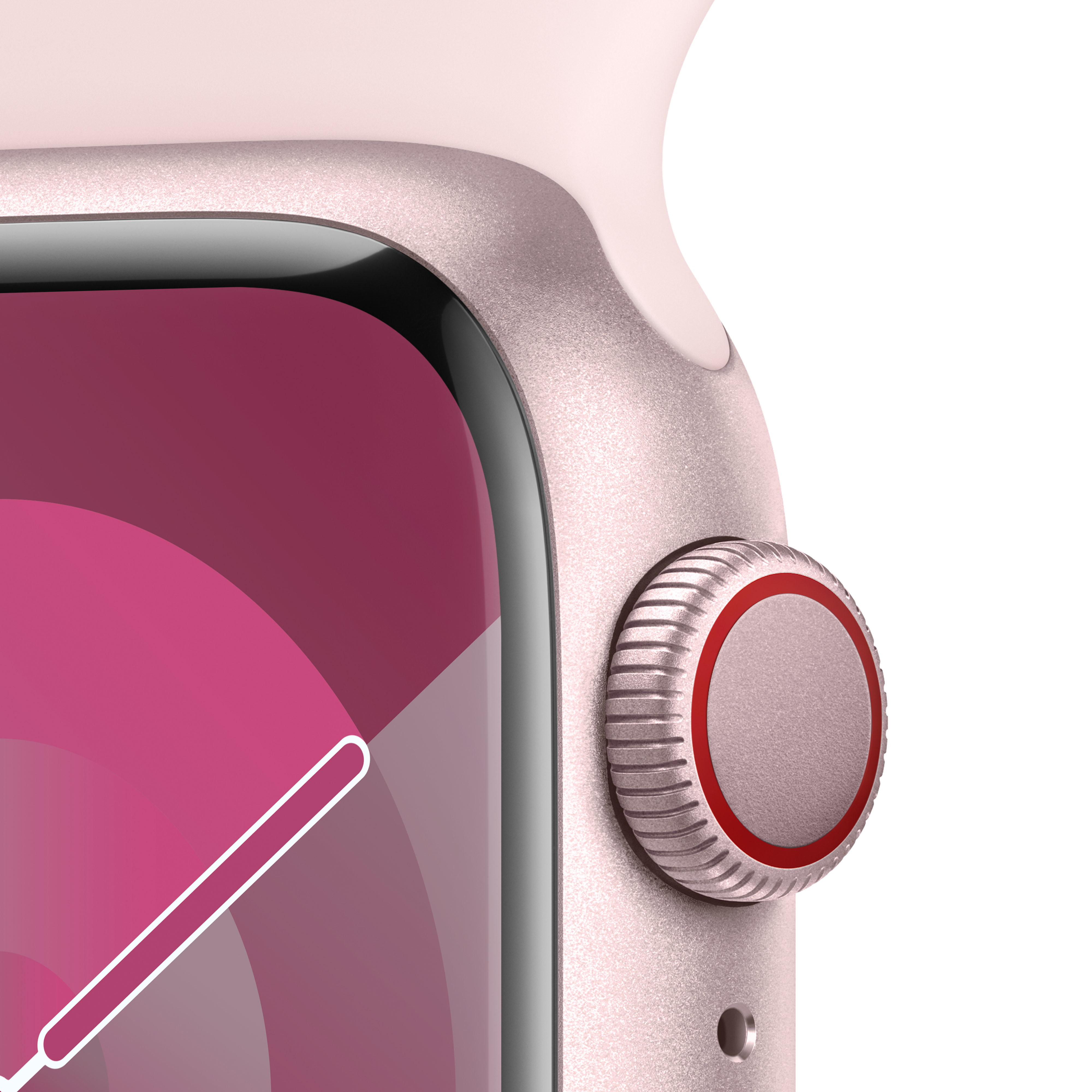 Apple - Reloj Smartwatch Apple Watch Series 9 GPS + Cellular 41mm Pink Aluminium Case con Light Pink Sport Band  (S/M)