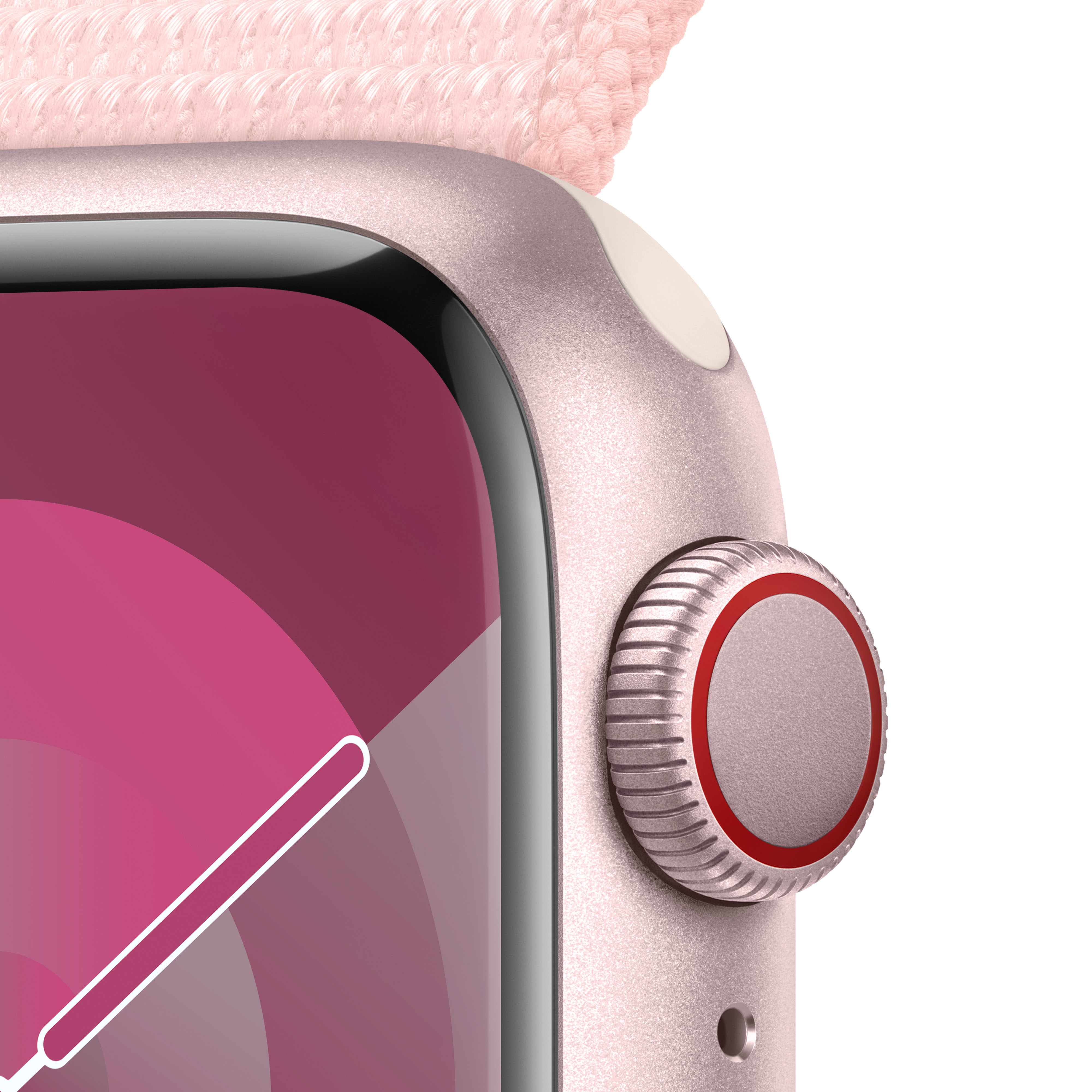 Apple - Reloj Smartwatch Apple Watch Series 9 GPS + Cellular 41mm Pink Aluminium Case con Light Pink Sport Loop