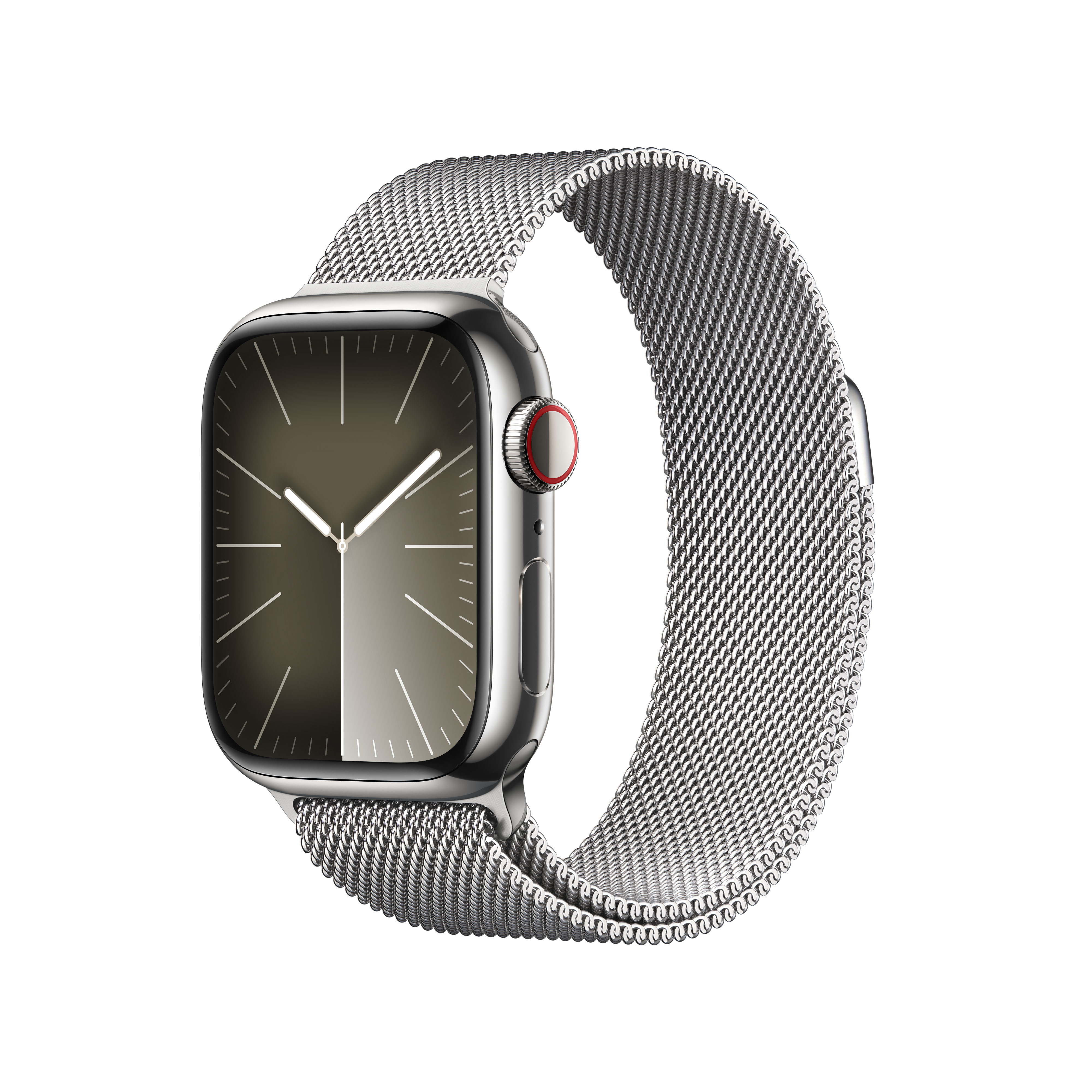 Apple - Reloj Smartwatch Apple Watch Series 9 GPS + Cellular 41mm Silver Stainless Steel Case con Silver Milanese Loop