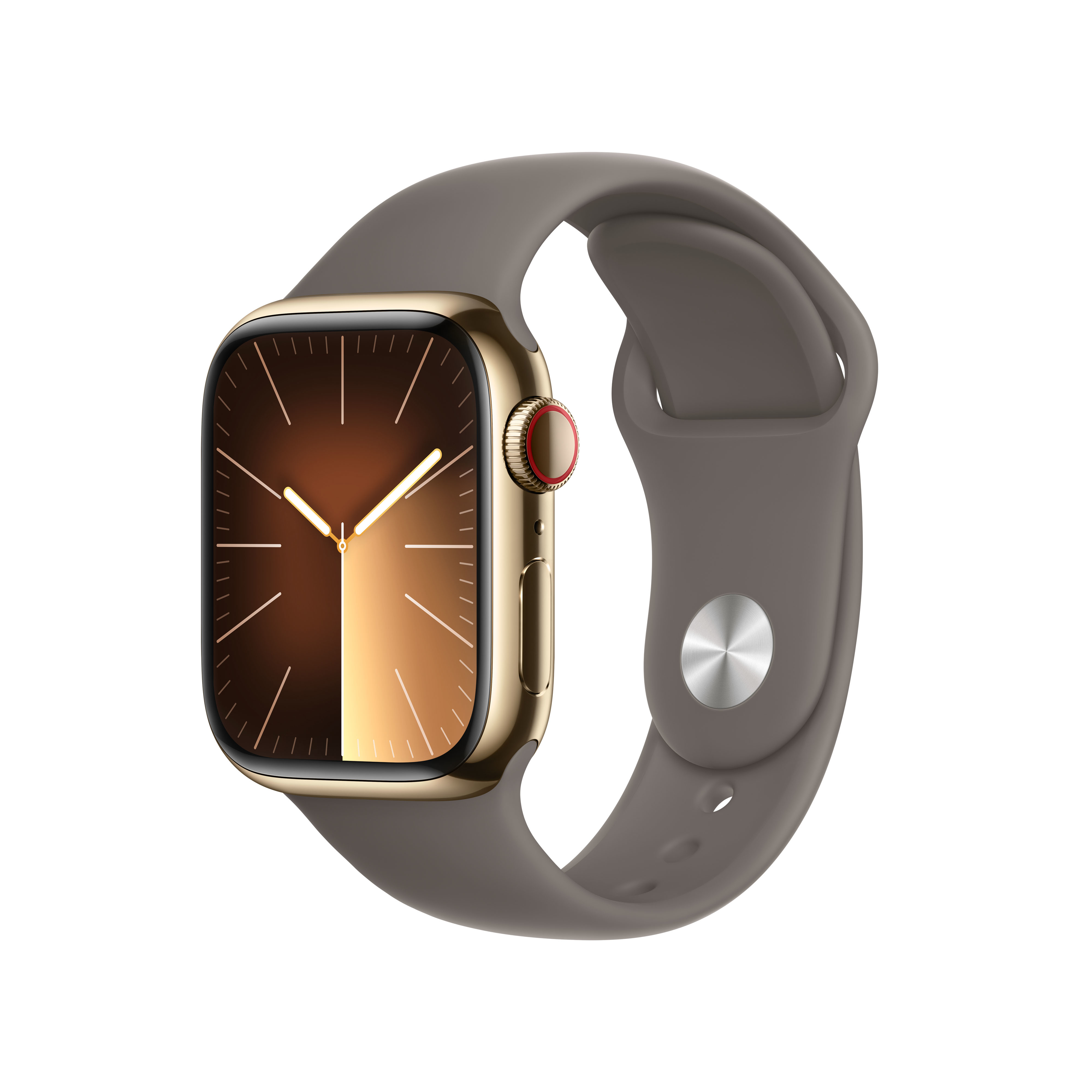 Reloj Smartwatch Apple Watch Series 9 GPS + Cellular 41mm Gold Stainless Steel Case con Clay Sport Band  (S/M)