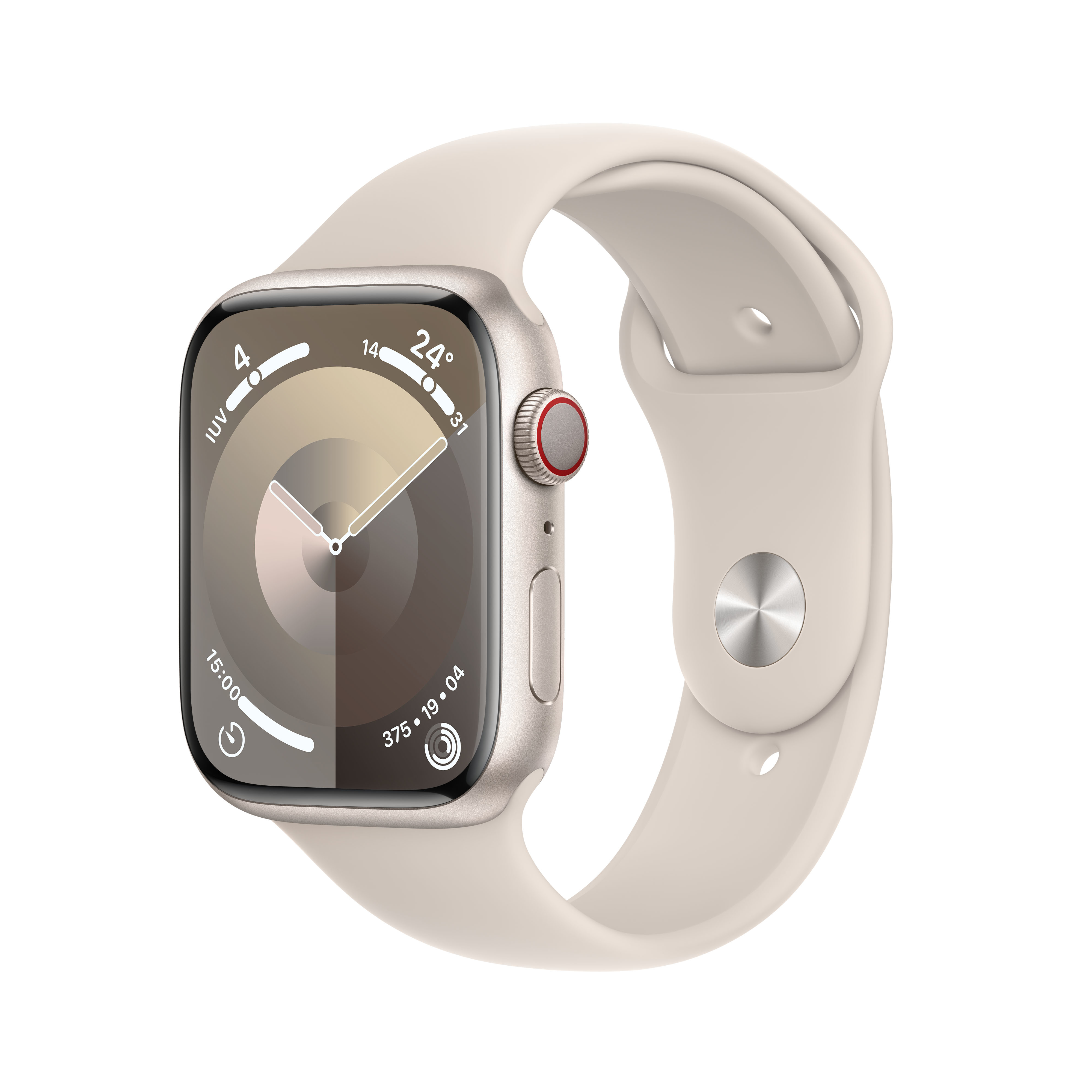 Apple - Reloj Smartwatch Apple Watch Series 9 GPS + Cellular 45mm Starlight Aluminium Case con Starlight Sport Band  (S/M)