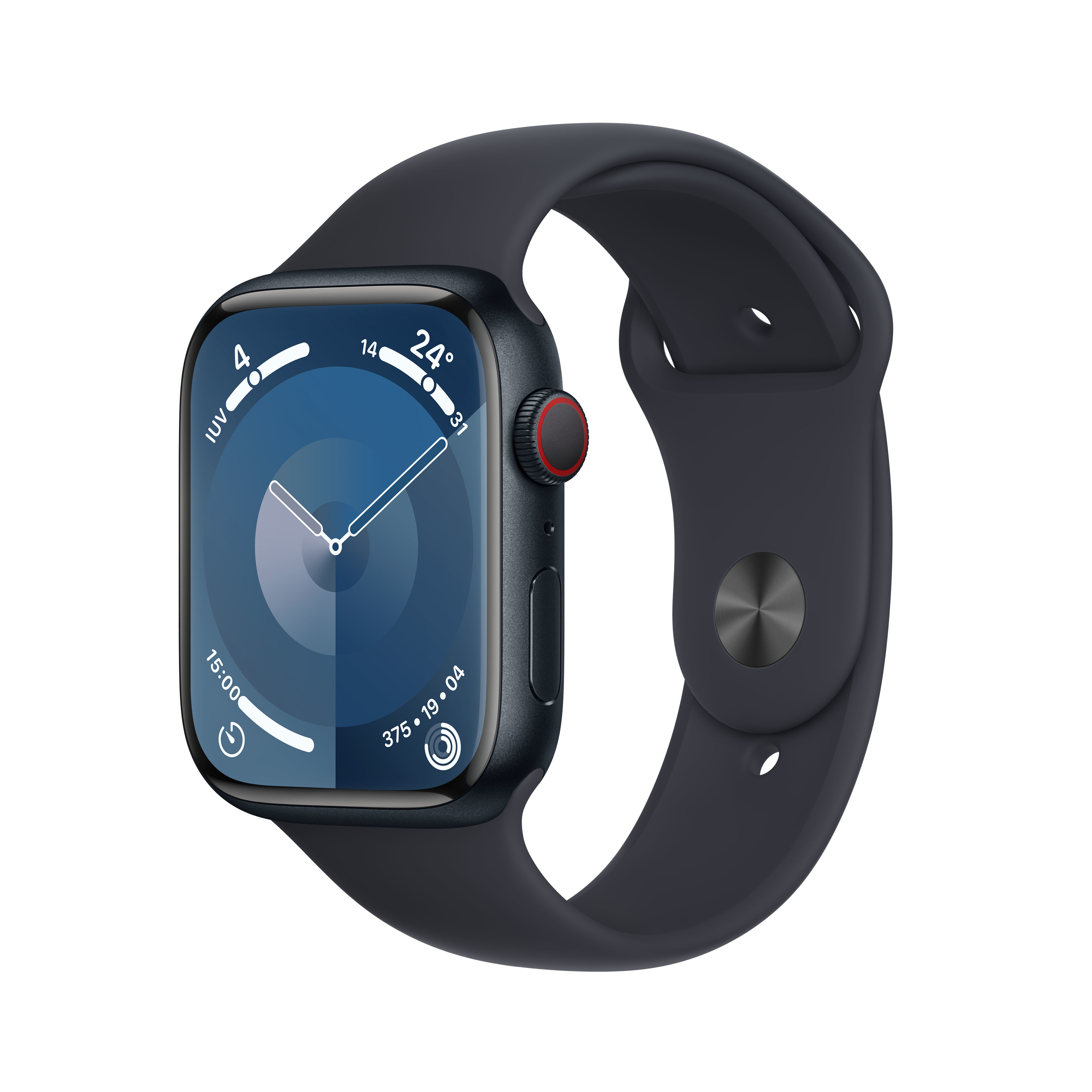 Apple - Reloj Smartwatch Apple Watch Series 9 GPS + Cellular 45mm Midnight Aluminium Case con Midnight Sport Band  (S/M)