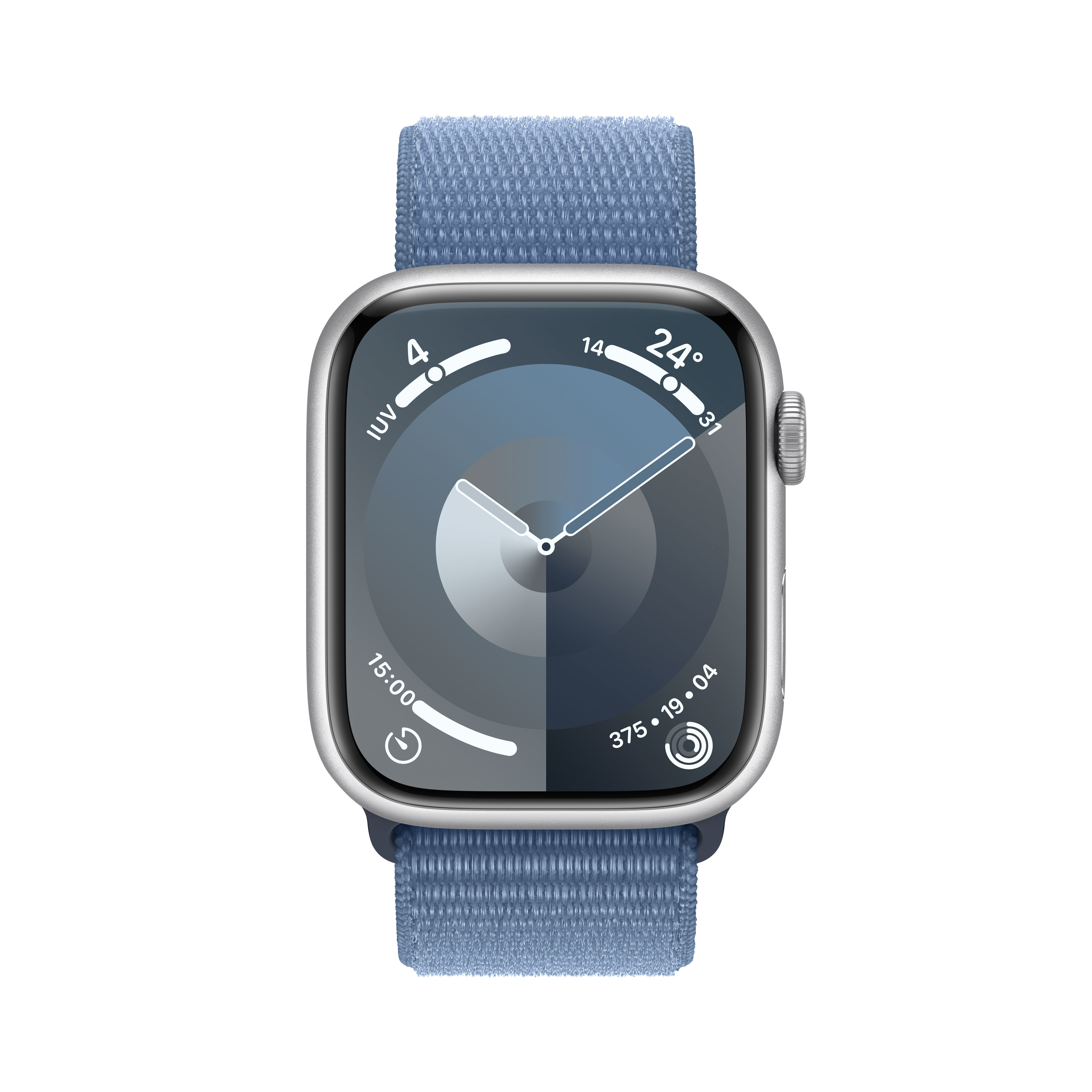 Apple - Reloj Smartwatch Apple Watch Series 9 GPS + Cellular 45mm Silver Aluminium Case con Winter Blue Sport Loop