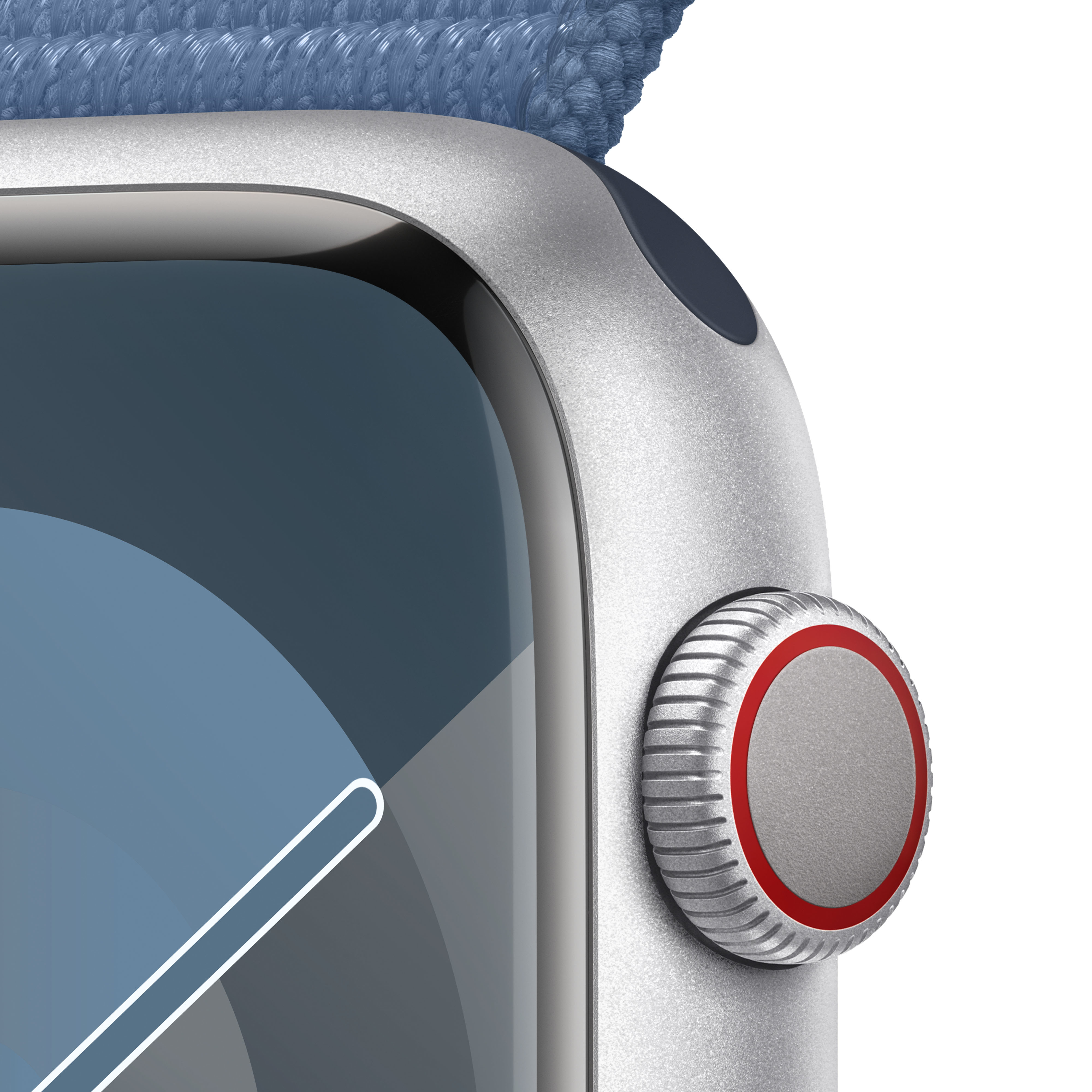 Apple - Reloj Smartwatch Apple Watch Series 9 GPS + Cellular 45mm Silver Aluminium Case con Winter Blue Sport Loop