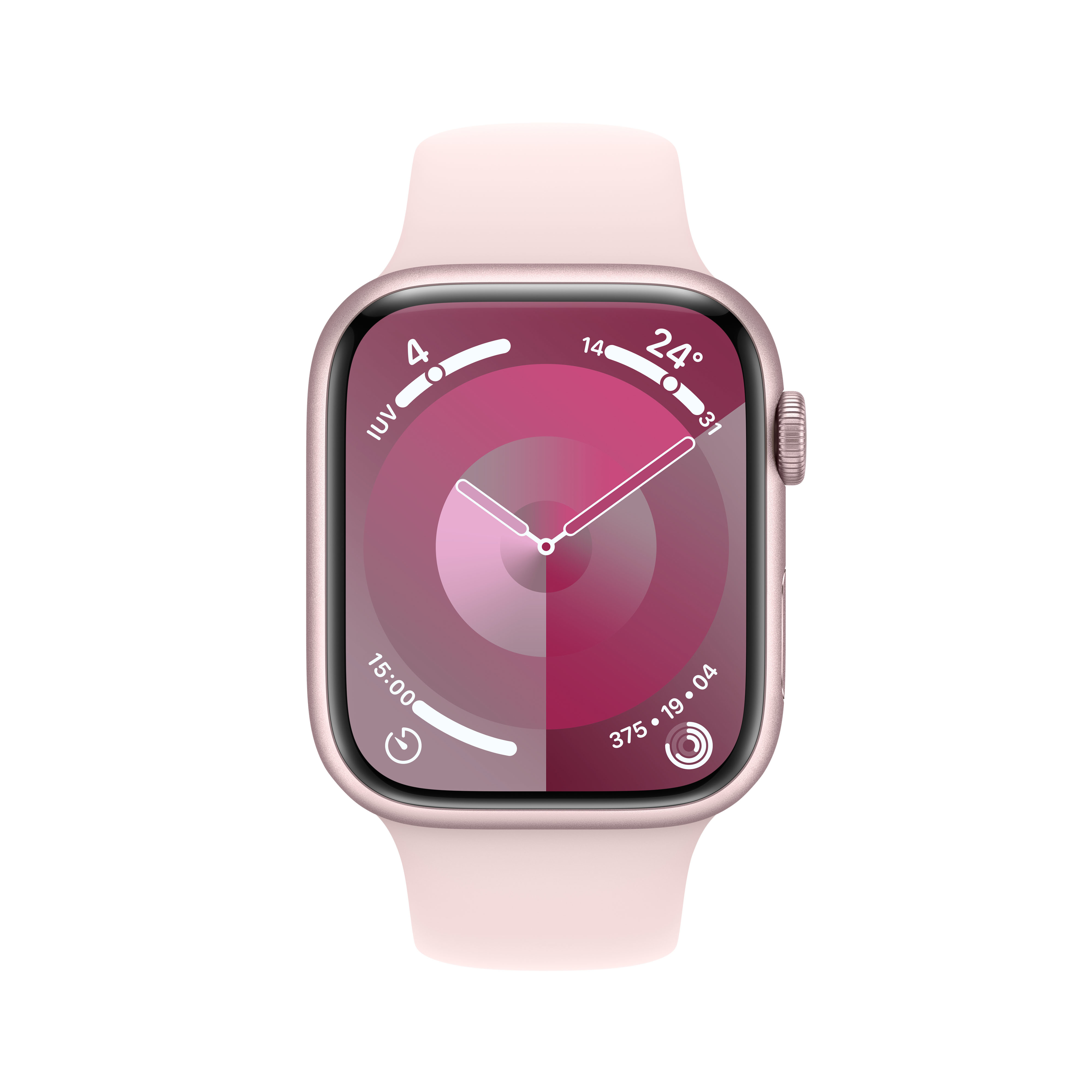 Apple - Reloj Smartwatch Apple Watch Series 9 GPS + Cellular 45mm Pink Aluminium Case con Light Pink Sport Band  (S/M)