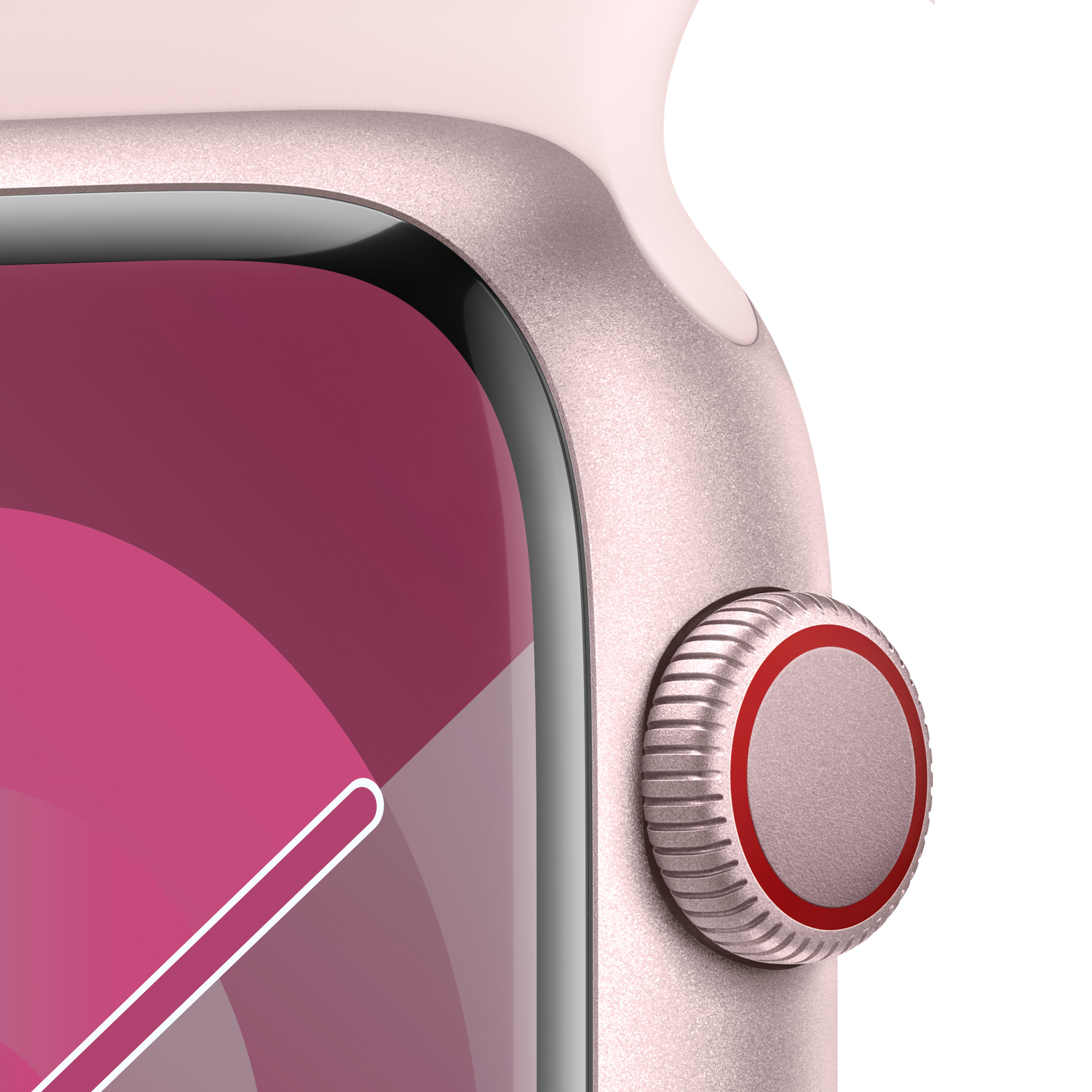 Apple - Reloj Smartwatch Apple Watch Series 9 GPS + Cellular 45mm Pink Aluminium Case con Light Pink Sport Band  (S/M)