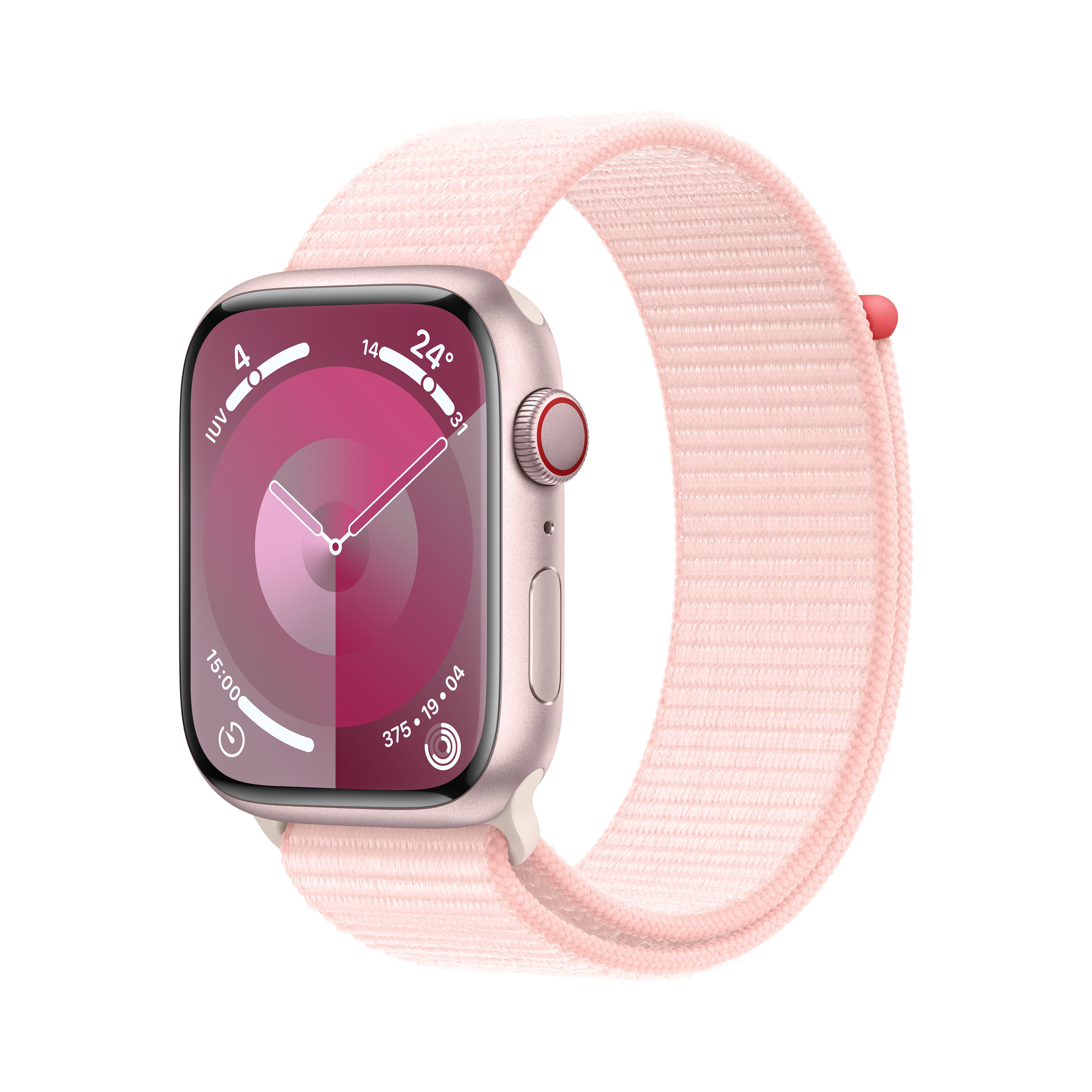 Reloj Smartwatch Apple Watch Series 9 GPS + Cellular 45mm Pink Aluminium Case con Light Pink Sport Loop
