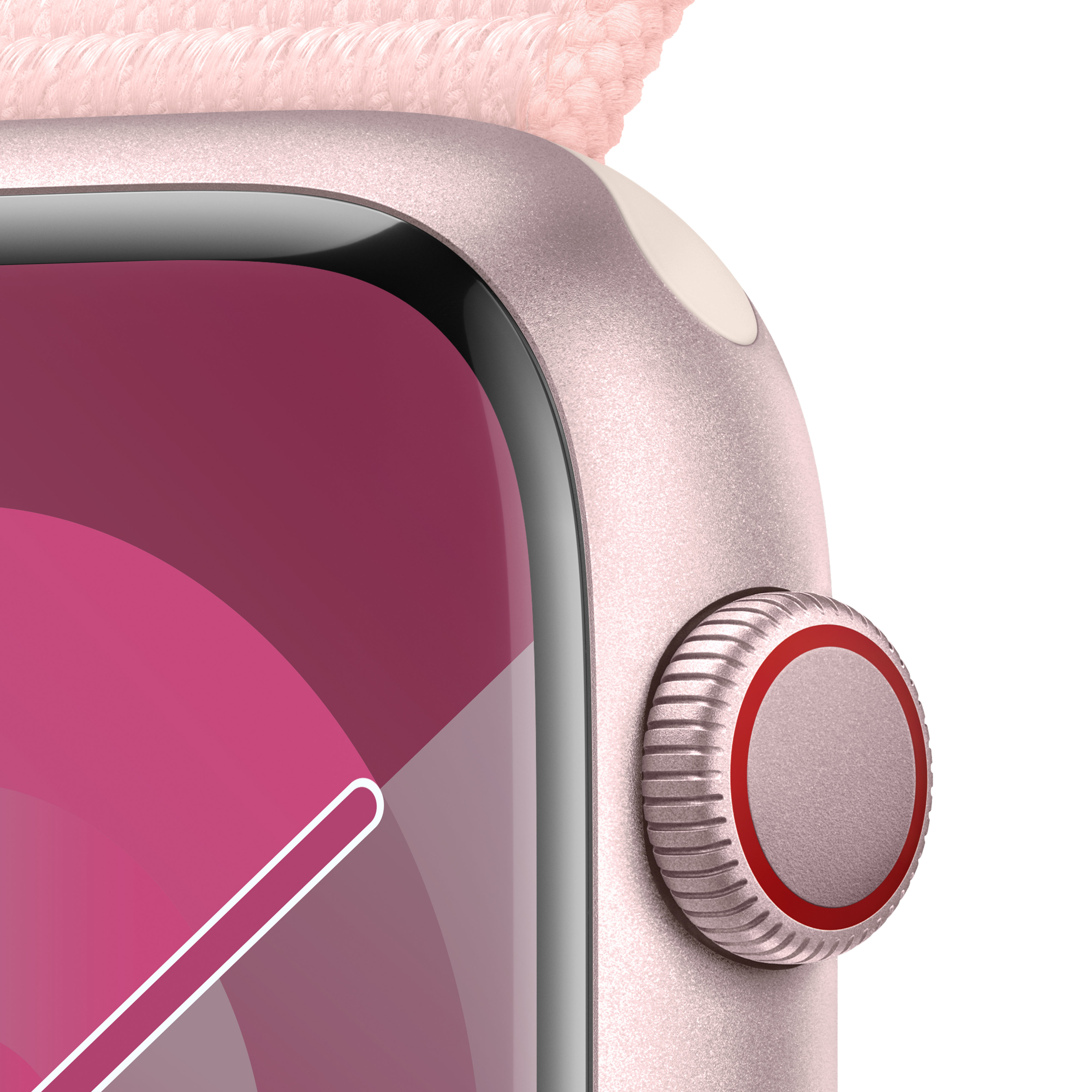Apple - Reloj Smartwatch Apple Watch Series 9 GPS + Cellular 45mm Pink Aluminium Case con Light Pink Sport Loop