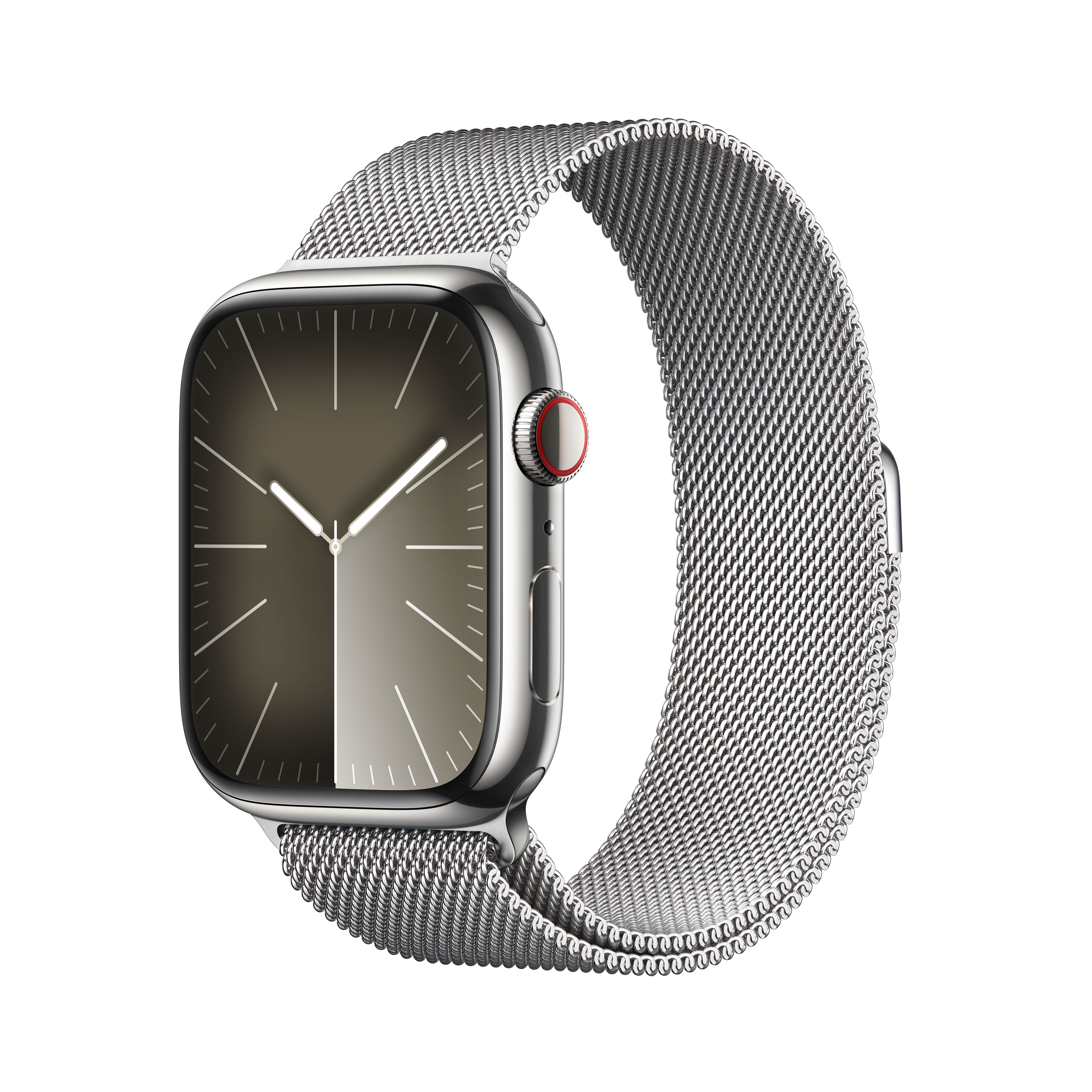 Reloj Smartwatch Apple Watch Series 9 GPS + Cellular 45mm Silver Stainless Steel Case con Silver Milanese Loop