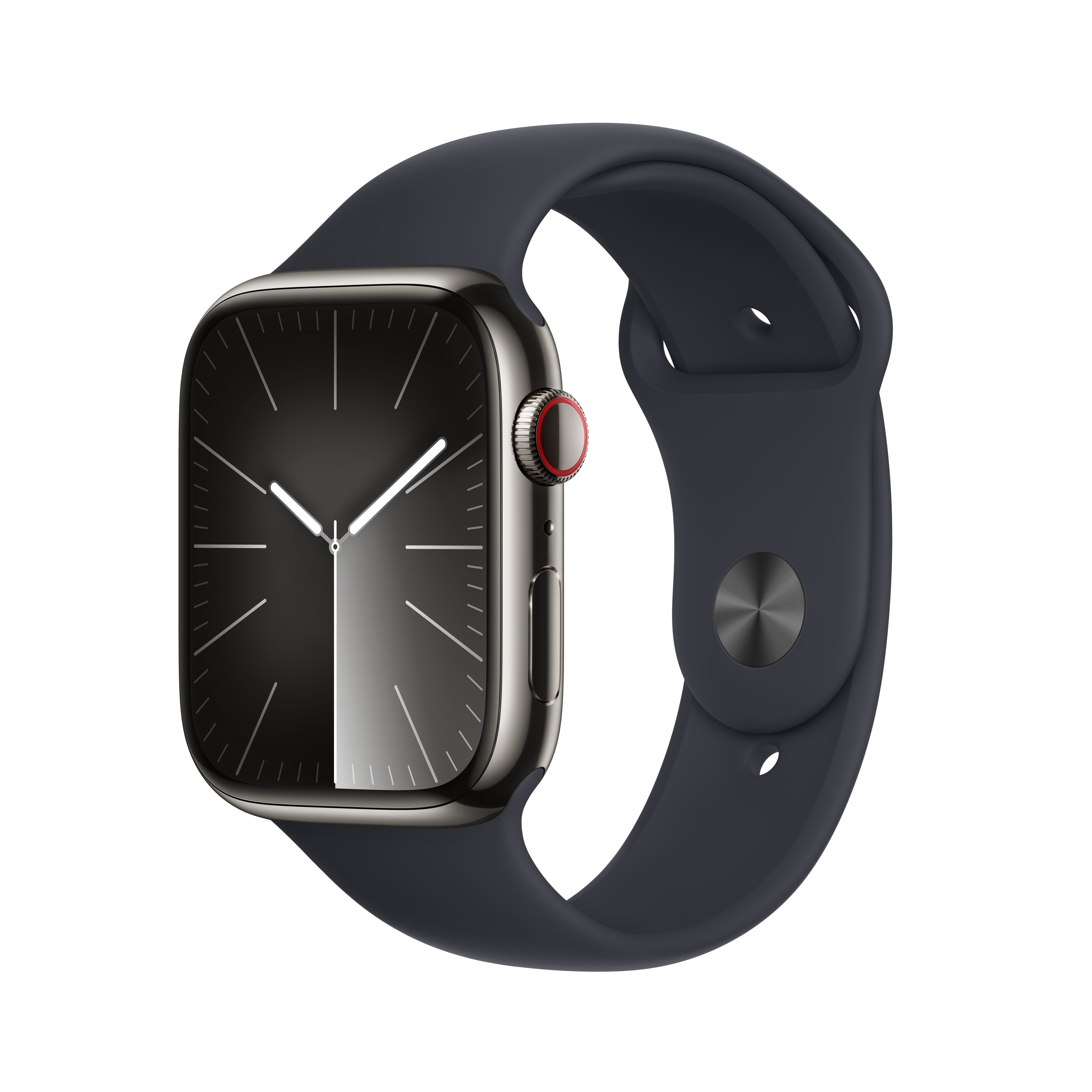 Reloj Smartwatch Apple Watch Series 9 GPS + Cellular 45mm Graphite Stainless Steel Case con Midnight Sport Band  (S/M)