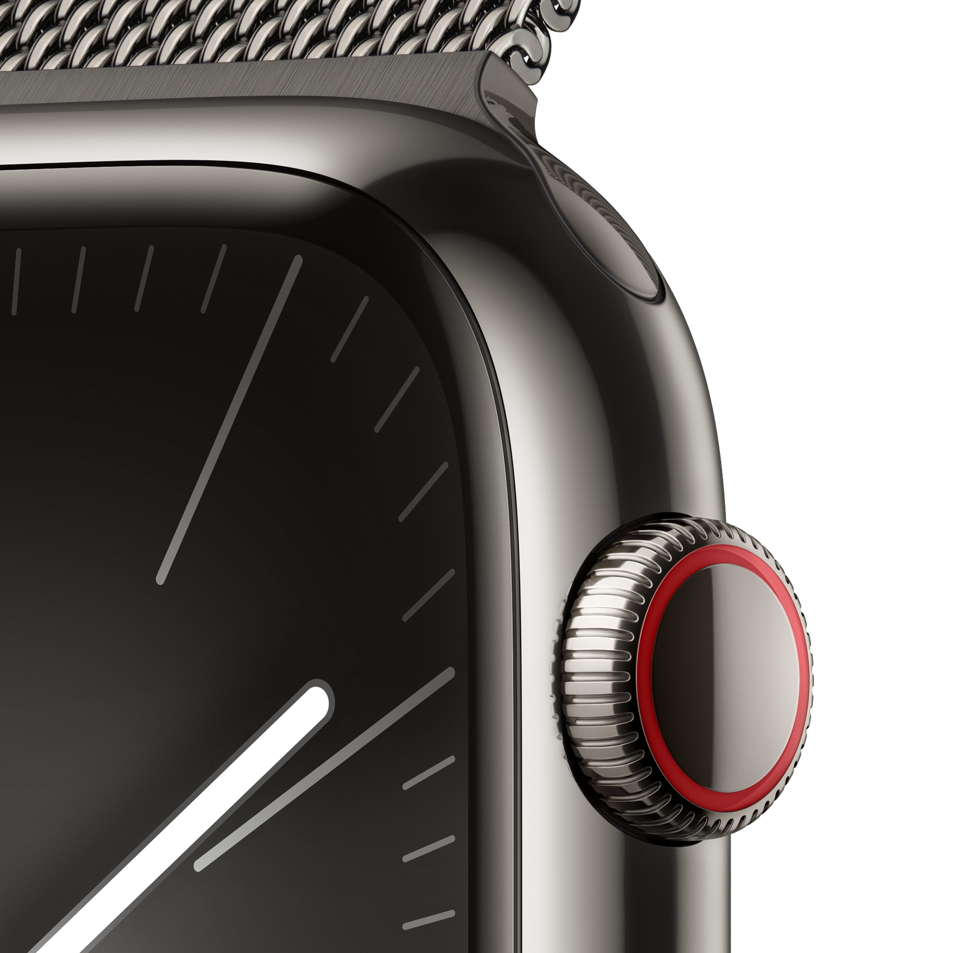Apple - Reloj Smartwatch Apple Watch Series 9 GPS + Cellular 45mm Graphite Stainless Steel Case con Graphite Milanese Loop