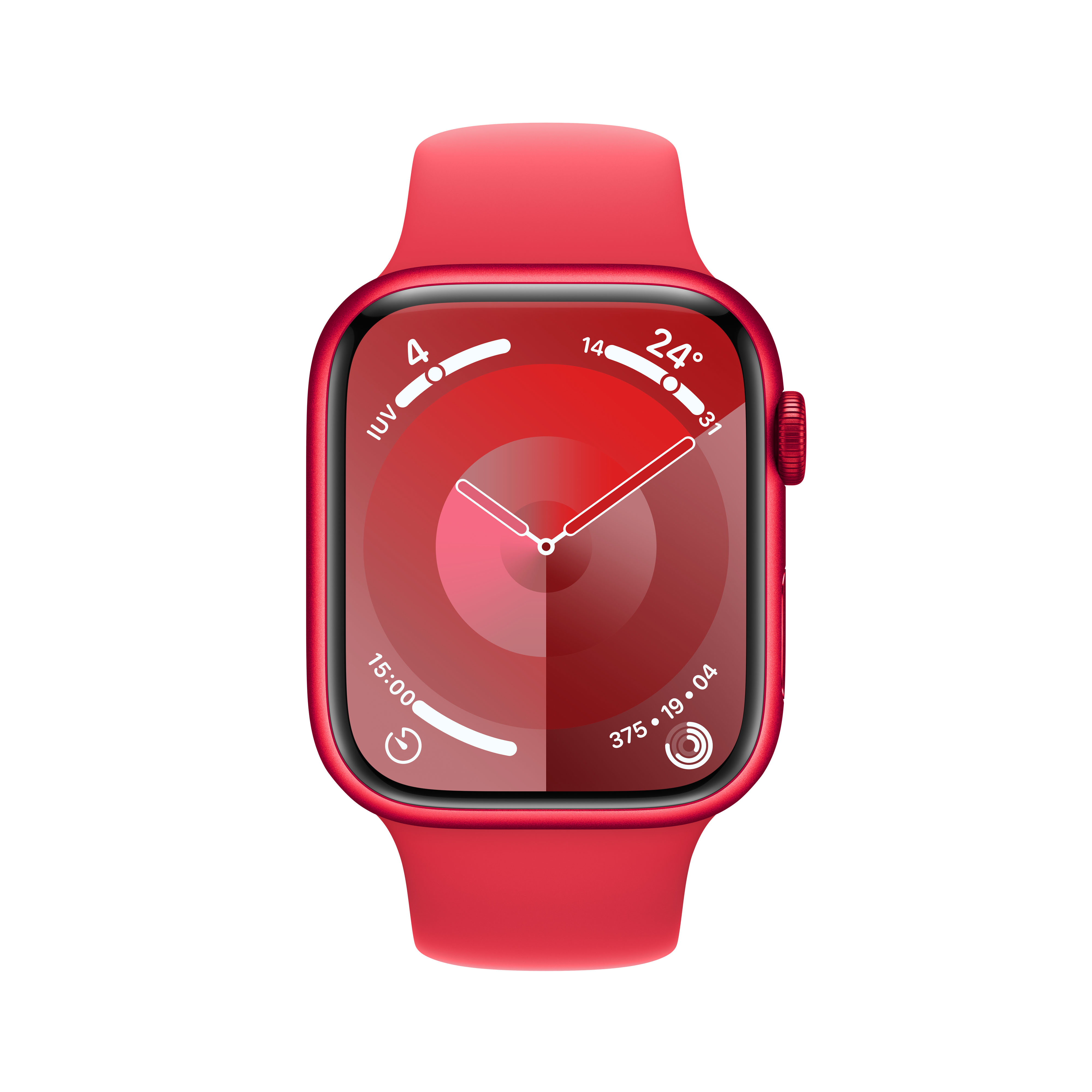 Apple - Reloj Smartwatch Apple Watch Series 9 GPS 45mm (PRODUCT)RED Aluminium Case con (PRODUCT)RED Sport Band  (M/L)