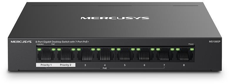 Mercusys - Switch SOHO Mercusys MS108GP 8 Portas Gigabit UnManaged PoE+