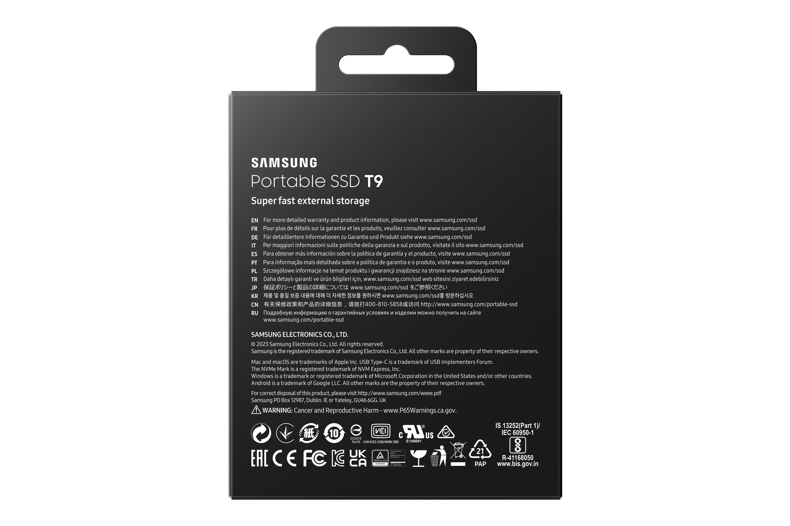 Samsung - SSD Externo Samsung Portable T9 2TB USB3.2 Gen2 Negro (2000/1950MB/s)