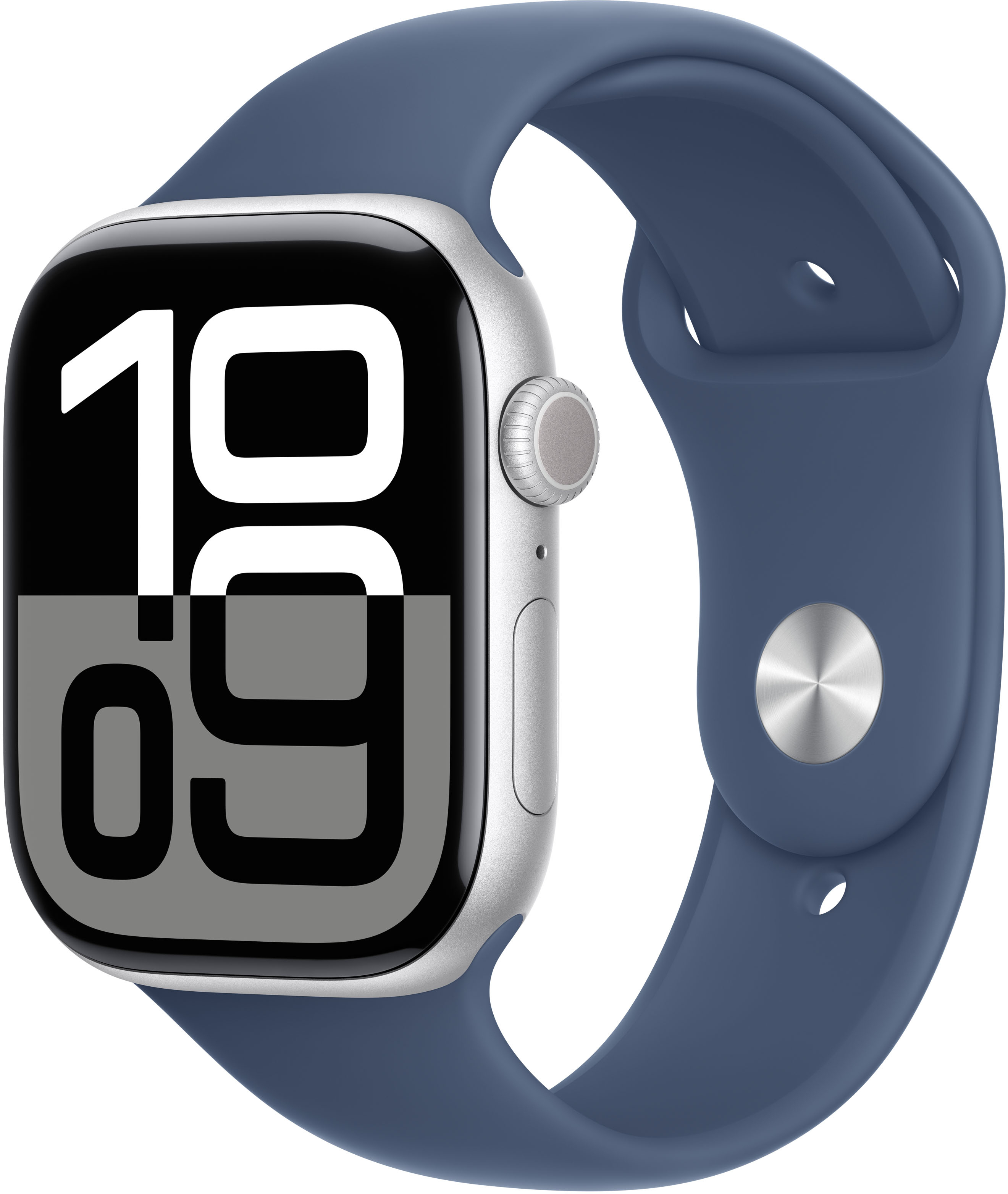 Smartwatch Apple Watch Series 10 GPS 46mm Alumínio Prateado c/ Pulsera Deportiva Azul denim - S/M