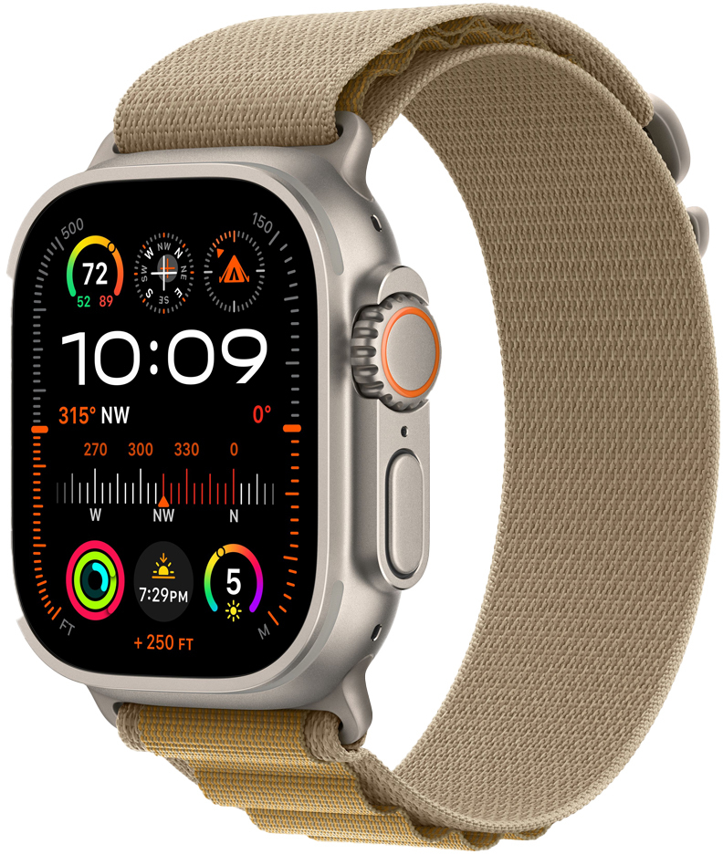 Apple - Smartwatch Apple Watch Ultra 2 GPS + Cellular 49mm Titânio Natural c/ Loop Alpine Bronze - Large