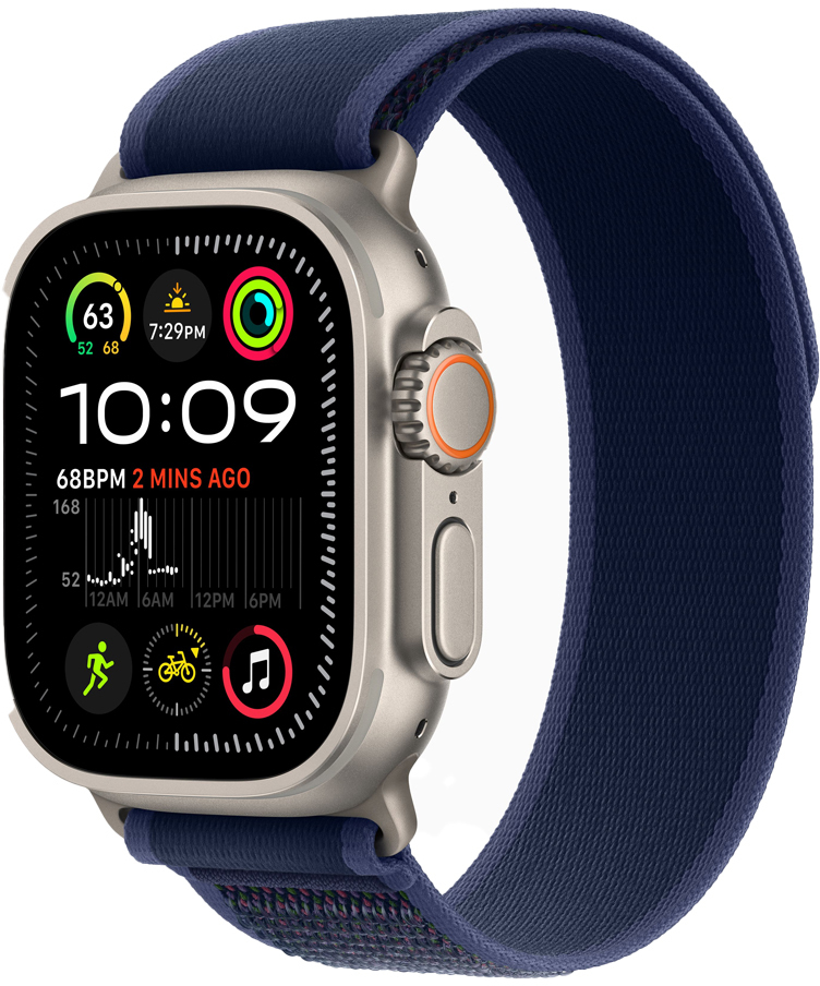 Apple - Smartwatch Apple Watch Ultra 2 GPS + Cellular 49mm Titânio Natural c/ Loop Trail Azul - S/M