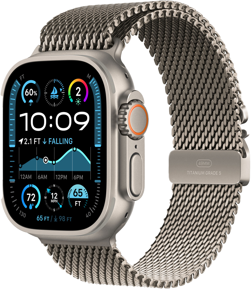 Apple - Smartwatch Apple Watch Ultra 2 GPS + Cellular 49mm Titânio Natural c/ Loop Milanesa Titânio Natural - S