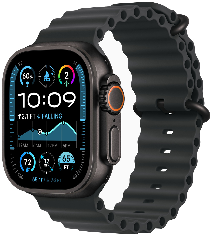 Apple - Smartwatch Apple Watch Ultra 2 GPS + Cellular 49mm Titânio Negro c/ Correa Ocean Band Negra