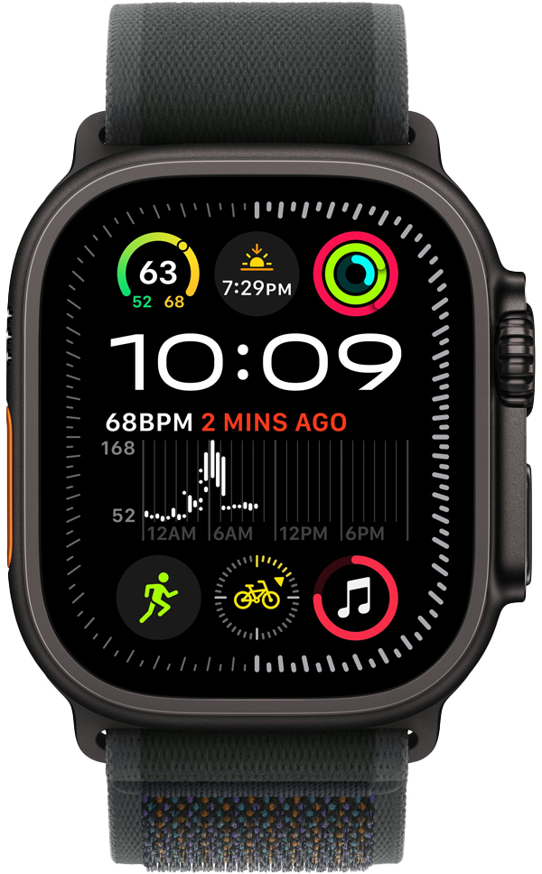 Apple - Smartwatch Apple Watch Ultra 2 GPS + Cellular 49mm Titânio Negro c/ Loop Trail Negra - S/M