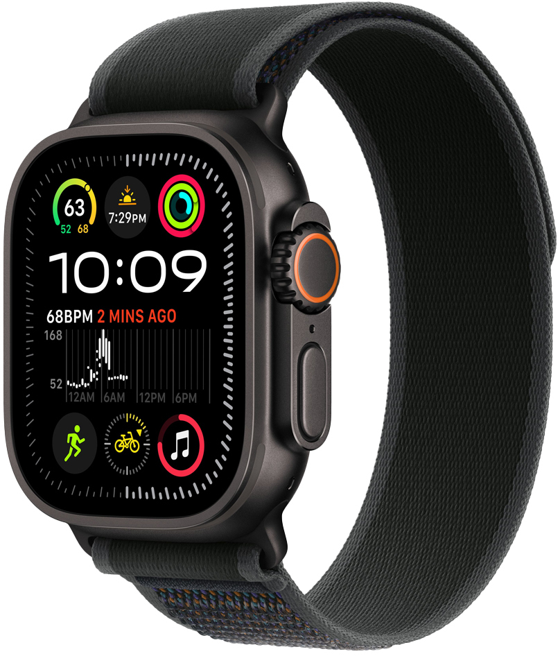 Apple - Smartwatch Apple Watch Ultra 2 GPS + Cellular 49mm Titânio Negro c/ Loop Trail Negra - S/M