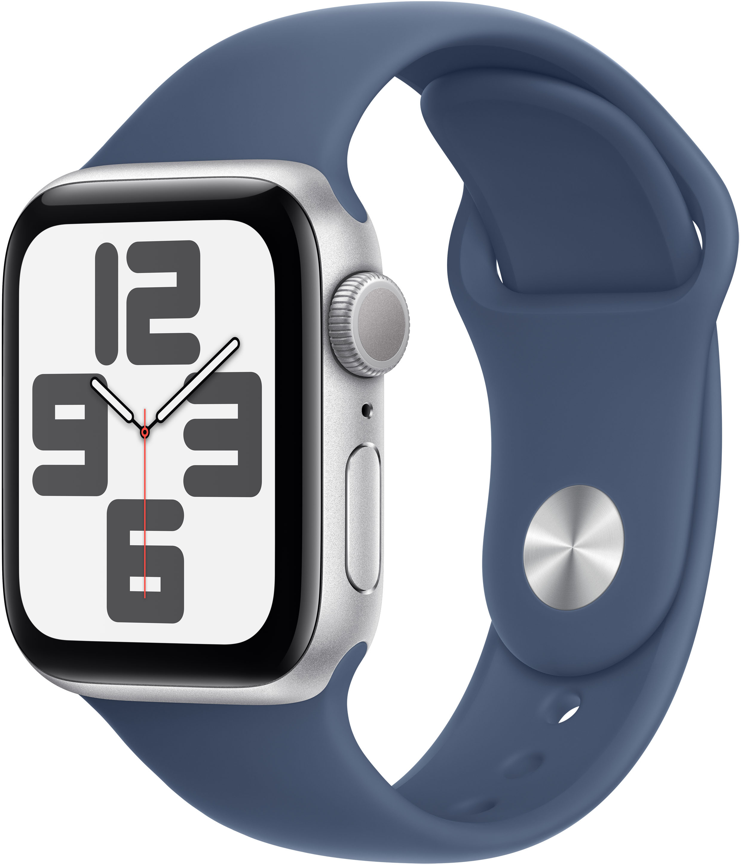 Apple - Smartwatch Apple Watch SE (2024) GPS 40mm Aluminio Plata c/ Correa Deportiva Azul Denim - S/M