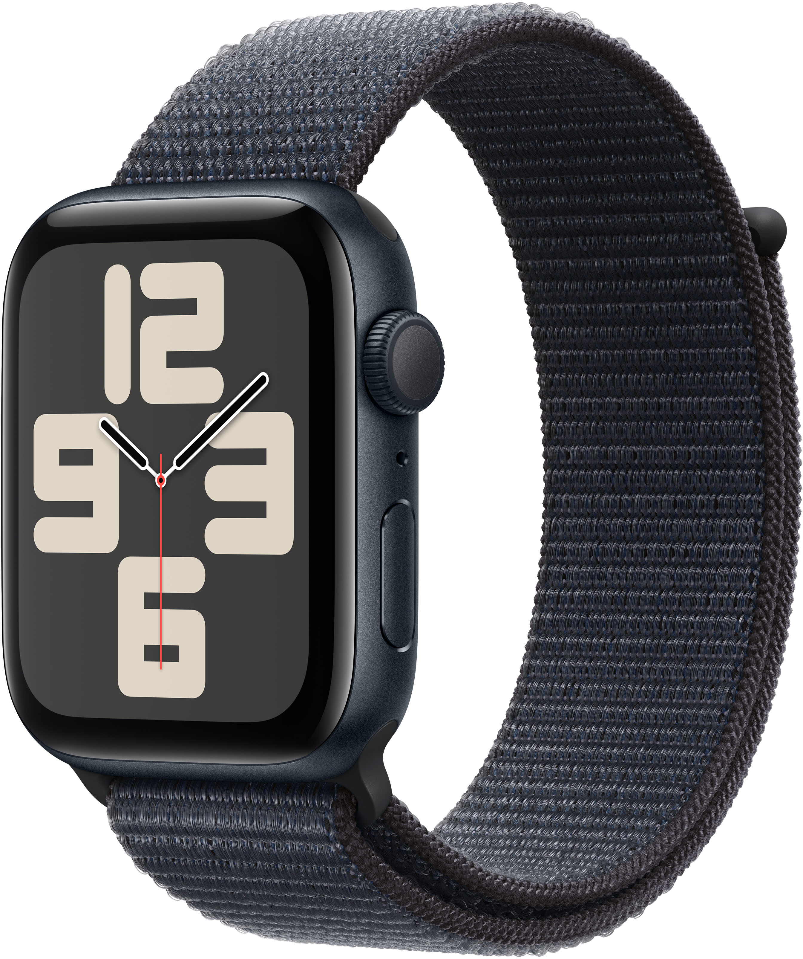 Apple - Smartwatch Apple Watch SE (2024) GPS 44mm Aluminio Medianoche c/ Correa Deportiva Roja