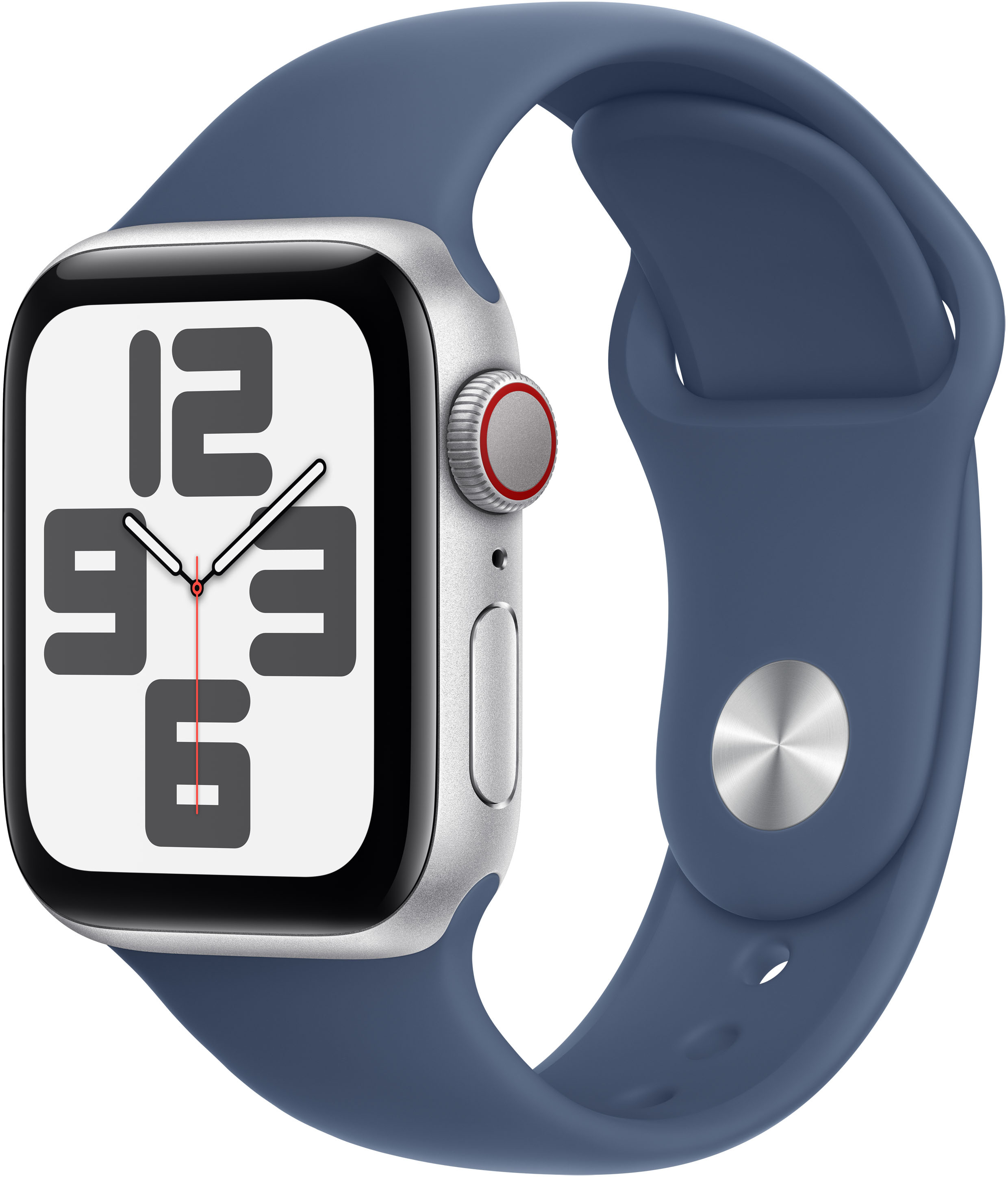 Apple - Smartwatch Apple Watch SE (2024) GPS + Cellular 40mm Aluminio Plata c/ Correa Deportiva Azul Denim - S/M