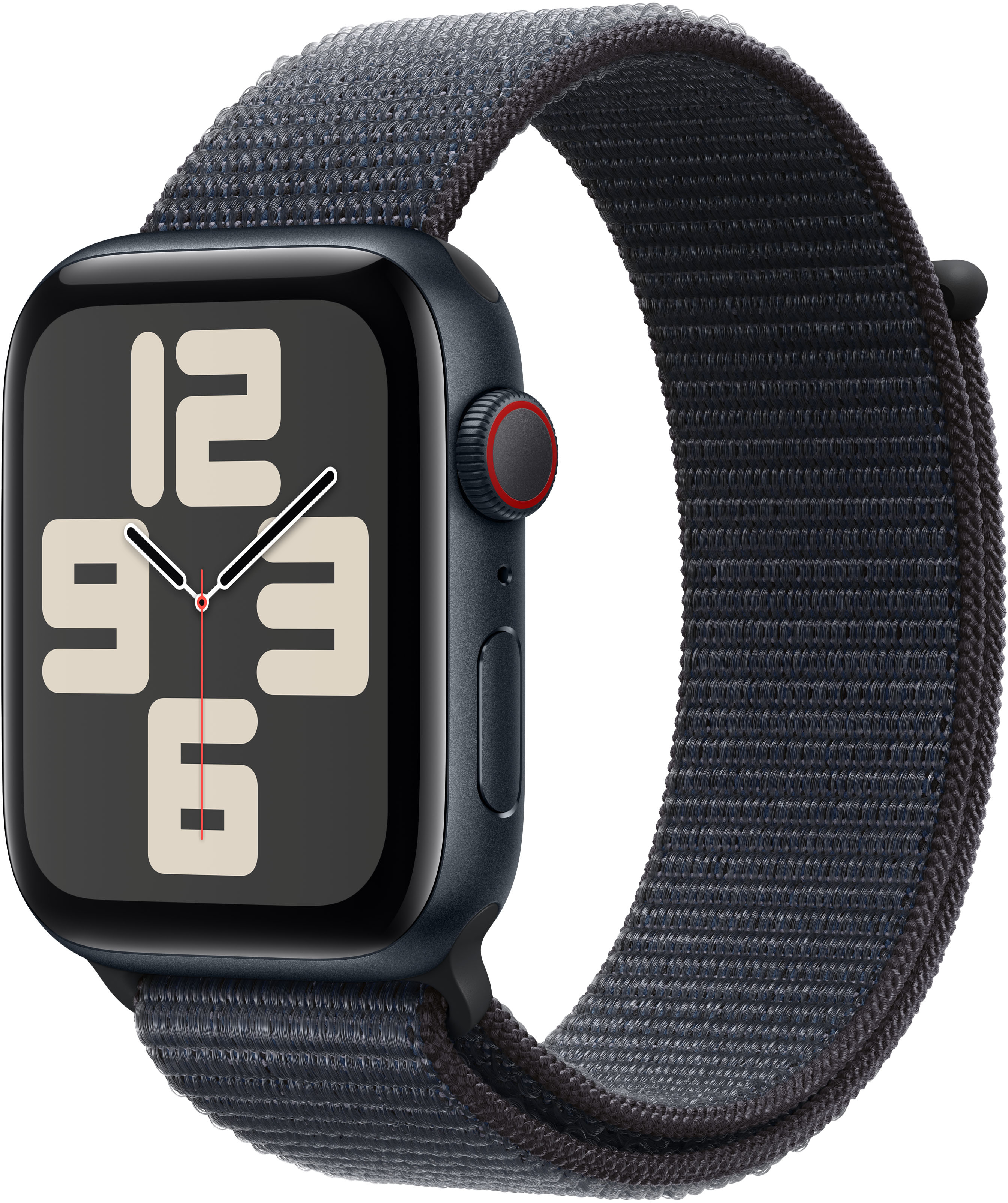 Apple - Smartwatch Apple Watch SE (2024) GPS + Cellular 44mm Aluminio Medianoche c/ Correa Deportiva Roja