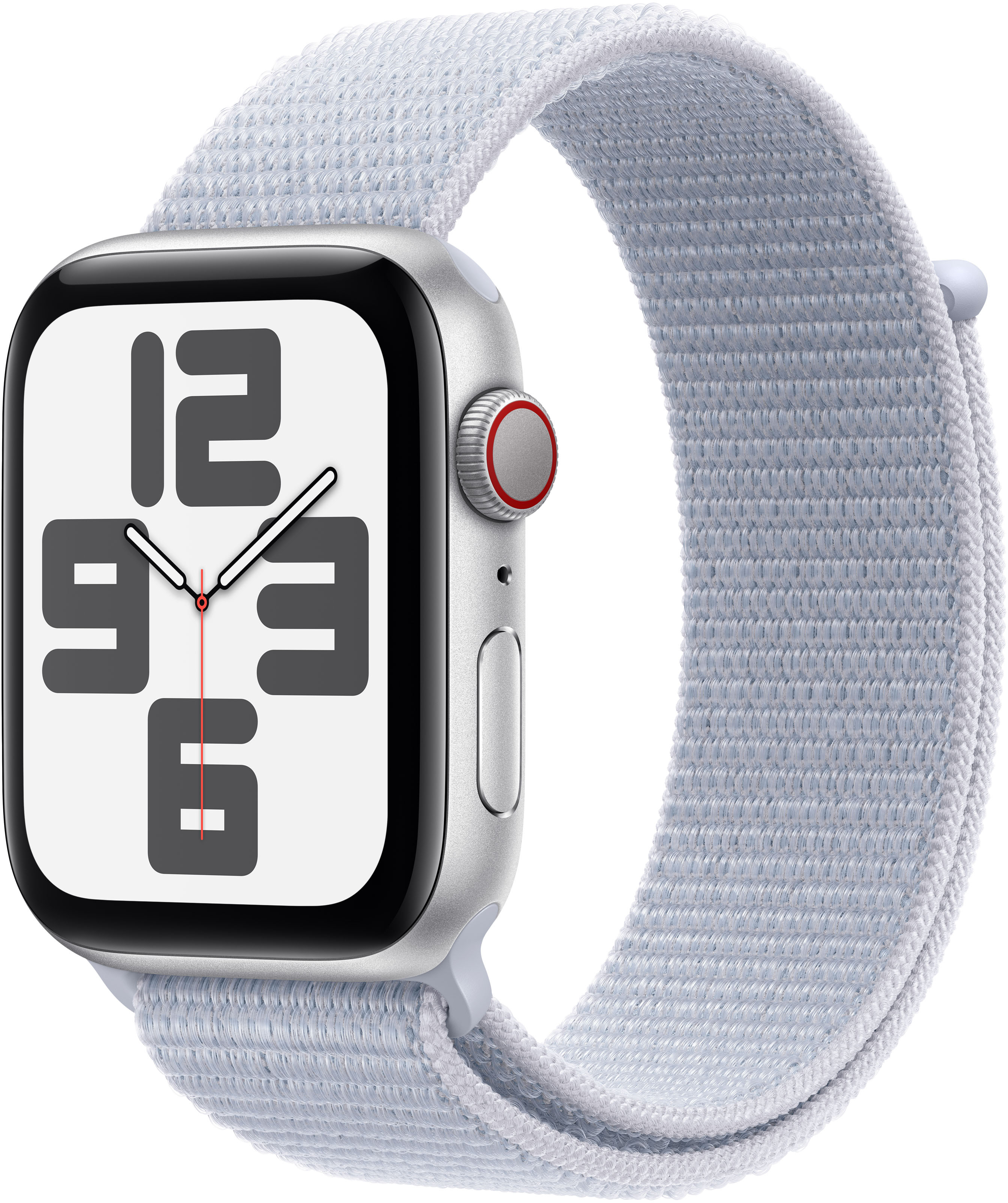 Apple - Smartwatch Apple Watch SE (2024) GPS + Cellular 44mm Aluminio Plata c/ Correa Deportiva Azul Nube