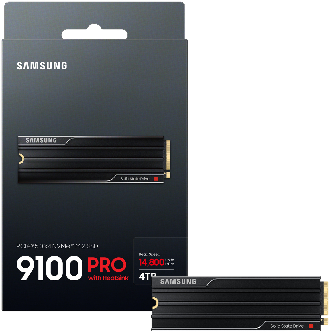 Samsung - SSD Samsung 9100 Pro 4TB Heatsink Gen5 M.2 NVMe (14700/13300MB/s)