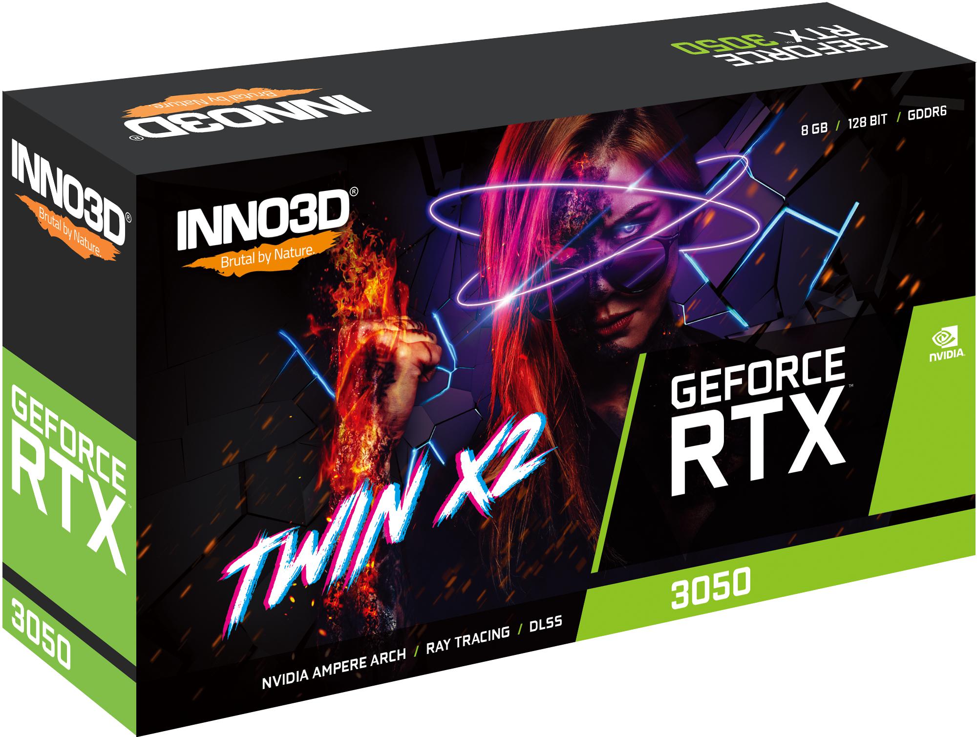 Inno3D - Tarjeta Gráfica Inno3D GeForce® RTX 3050 Twin X2 V2 8GB