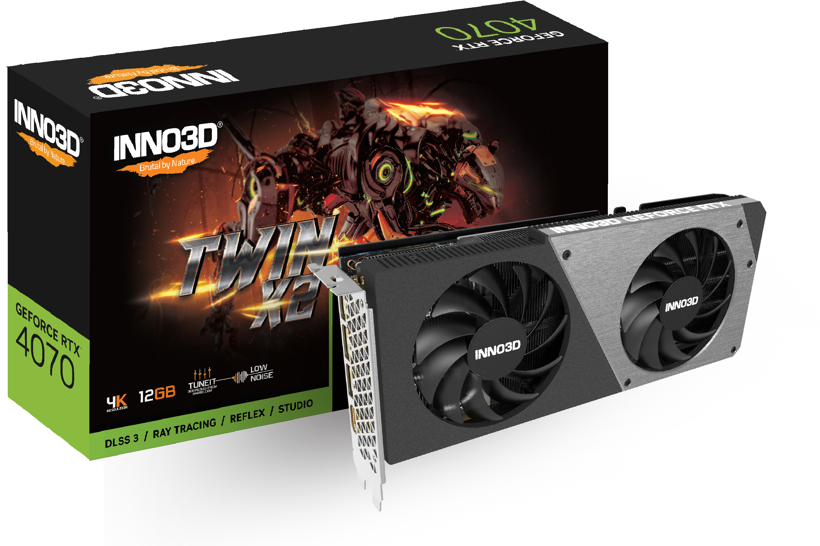 Inno3D - Tarjeta Gráfica Inno3D GeForce® RTX 4070 Twin X2 12GB GDDR6X DLSS3