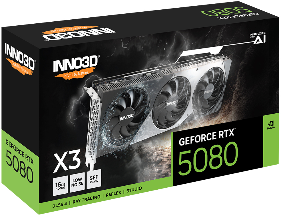 Inno3D - Tarjeta Gráfica Inno3D GeForce® RTX 5080 X3 16GB GDDR7 DLSS4