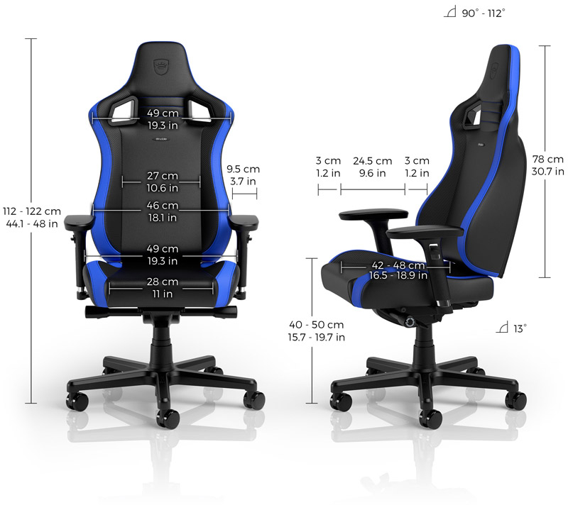 noblechairs - Silla noblechairs EPIC Compact - Negro /Carbono /Azul