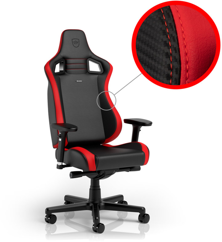 ** B Grade ** Silla noblechairs EPIC Compact - Negro /Carbono /Vermelho