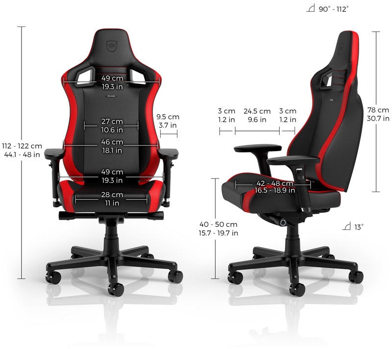 noblechairs - ** B Grade ** Silla noblechairs EPIC Compact - Negro /Carbono /Vermelho