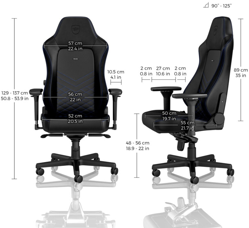 noblechairs - ** B Grade ** Silla noblechairs HERO PU Leather Negro / Azul