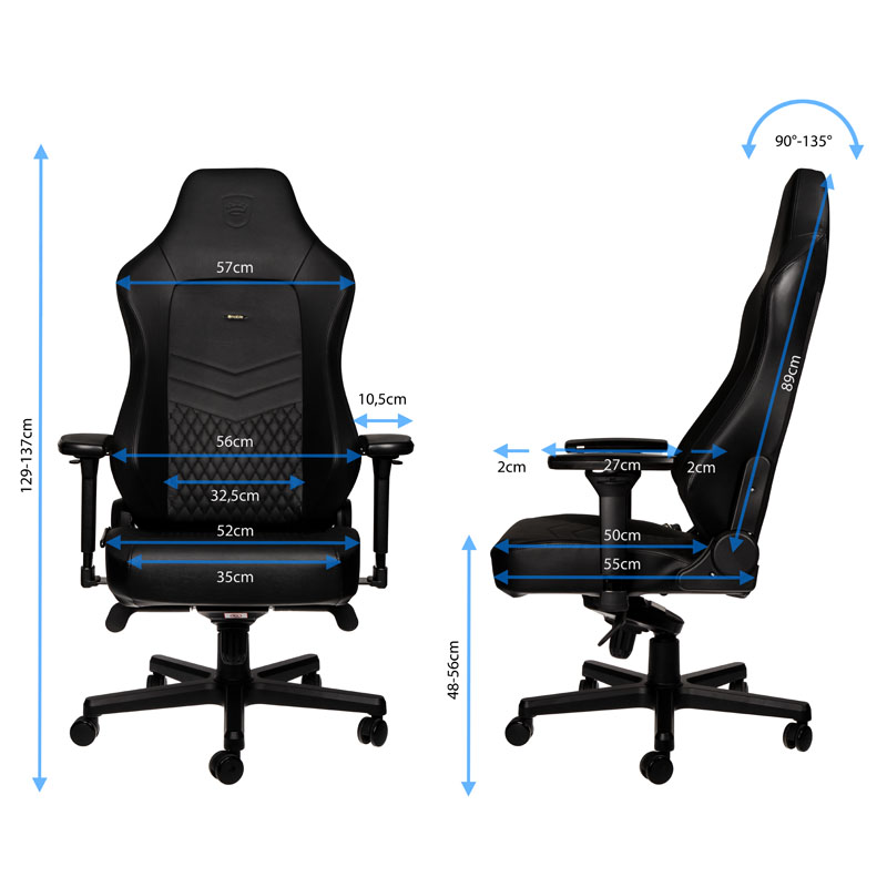 noblechairs - ** B Grade ** Silla noblechairs HERO -  Real Leather Negro