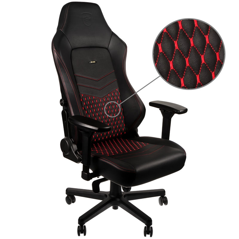 noblechairs - ** B Grade ** Silla noblechairs HERO Real Leather Negro/Rojo
