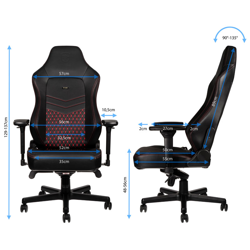 noblechairs - ** B Grade ** Silla noblechairs HERO Real Leather Negro/Rojo