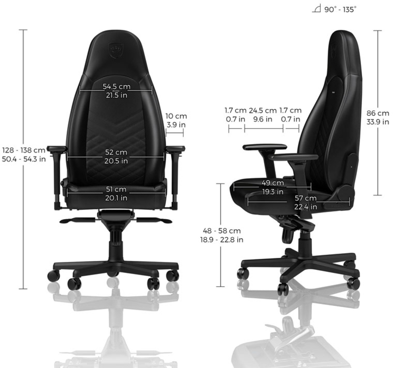 noblechairs - ** B Grade ** Silla noblechairs ICON PU Leather Negro